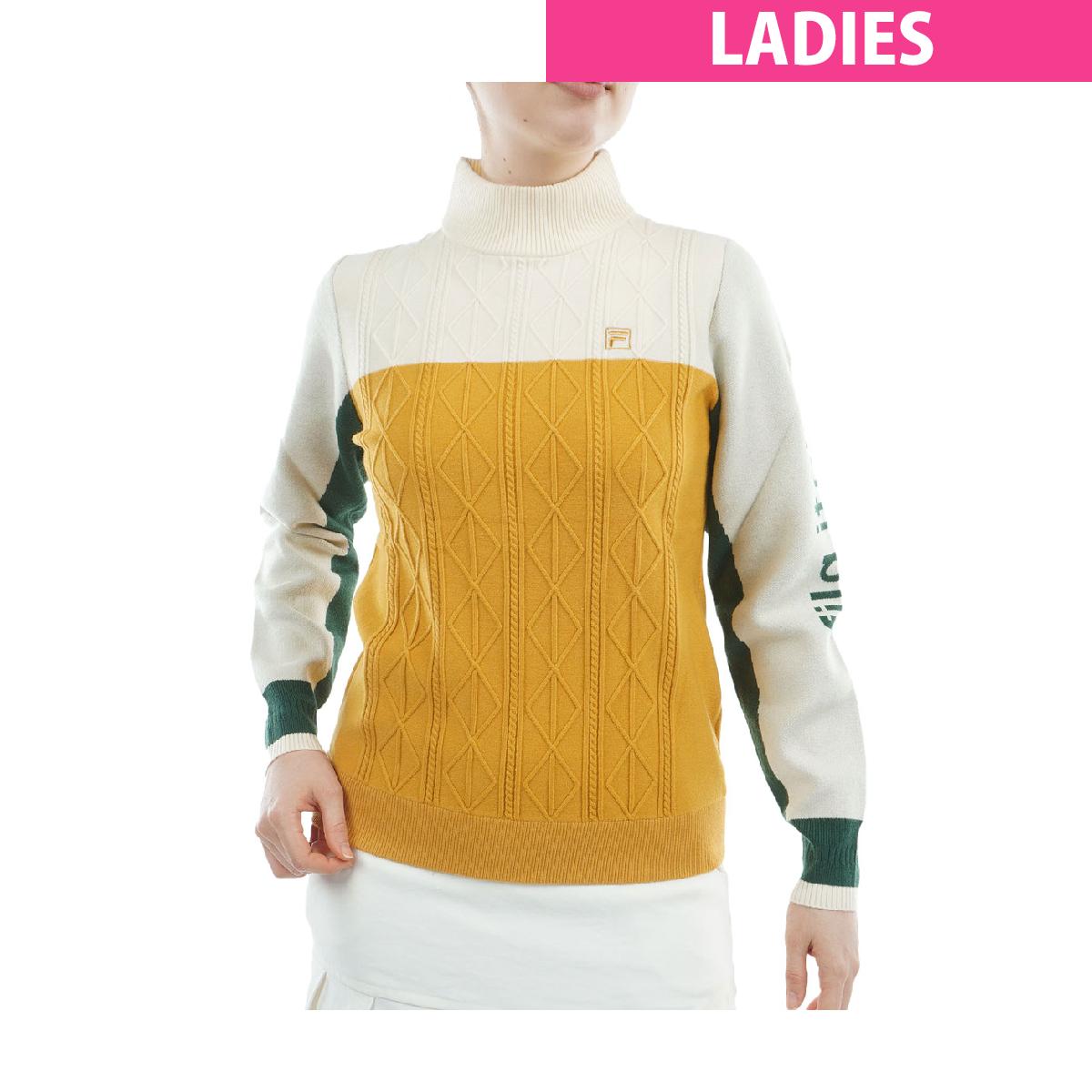 フィラ　FILA　軽量混紡ニット モックネックセーター　レディス