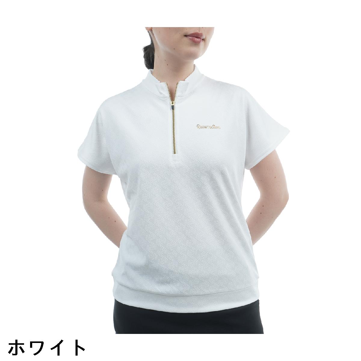 レザレクション　Resurrection　ジャカード ハーフジップ半袖シャツ　レディス
