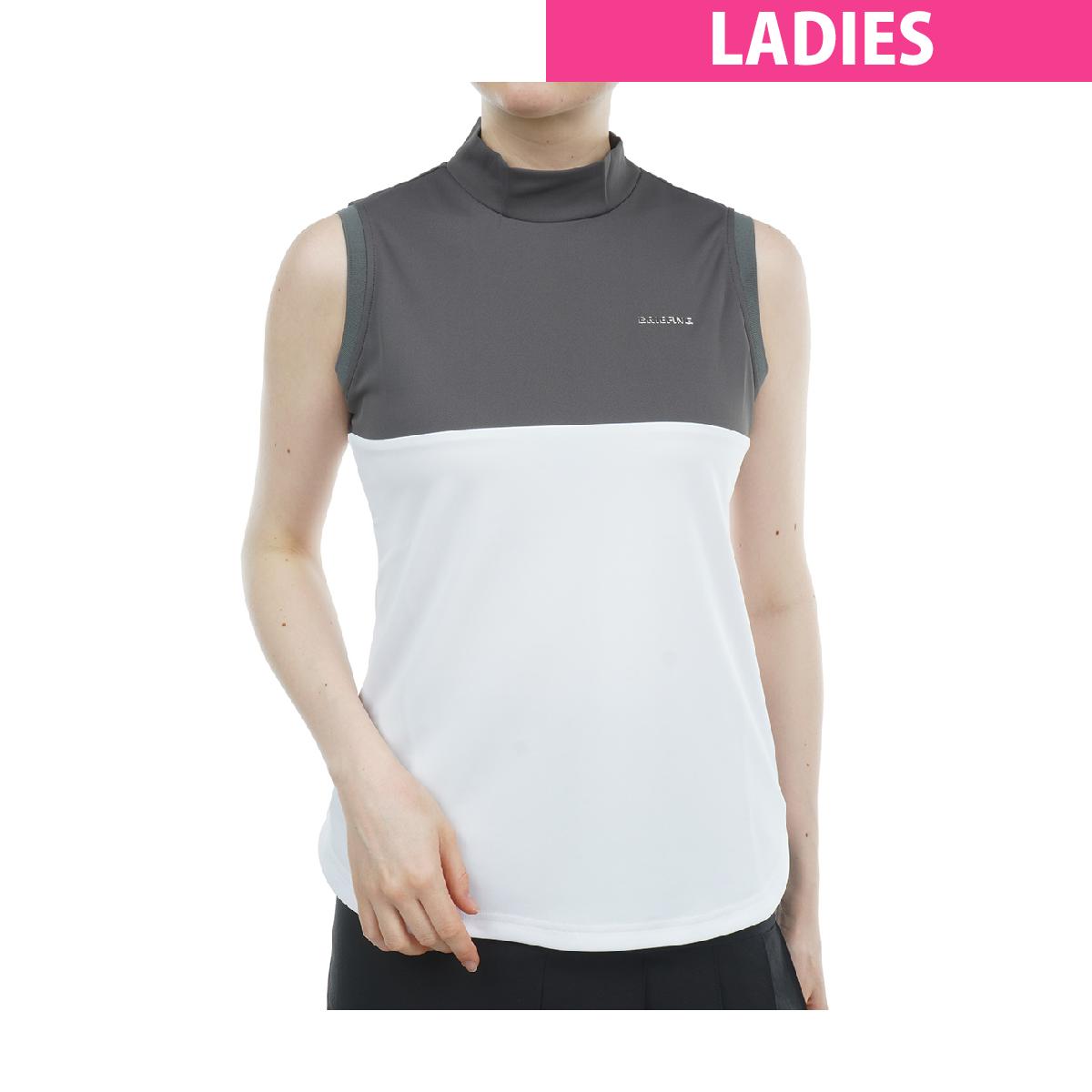 ブリーフィング　BRIEFING　バイカラー ノースリーブハイネックシャツ　レディス