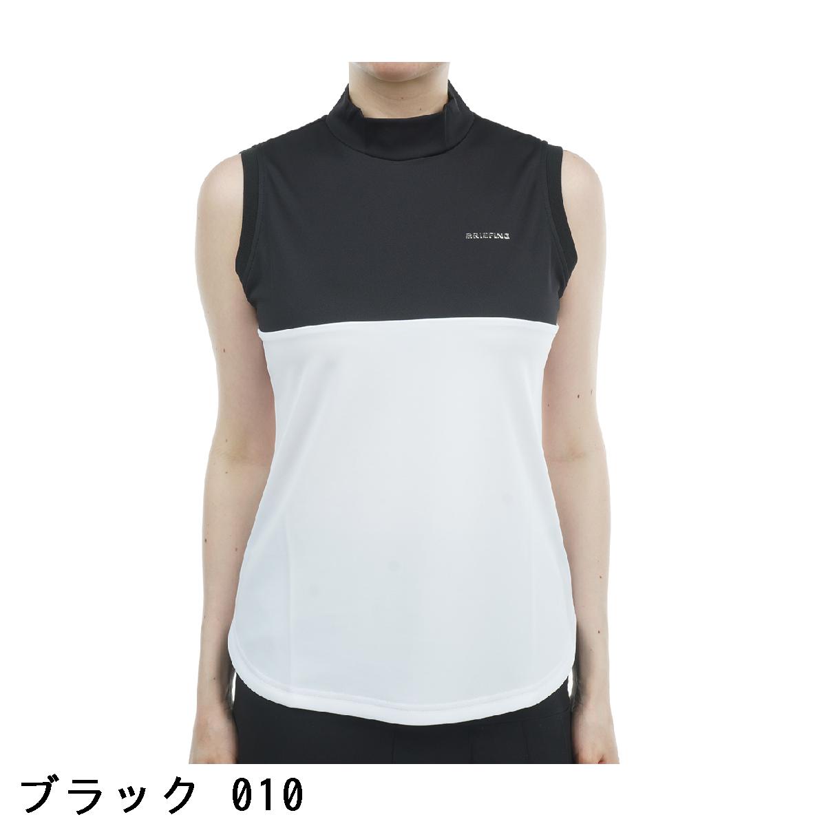 ブリーフィング　BRIEFING　バイカラー ノースリーブハイネックシャツ　レディス