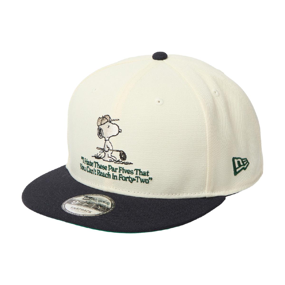 GF 950 PEANUTS TGDMC CRM キャップニューエラ / NEW ERA GOLF商品の特徴アメリカの漫画家チャールズ・M・シュルツによる、スヌーピーが活躍することで知られる漫画作品PEANUTSとのコラボコレクション。素材本体・つば部分：ポリエステル／つば裏部分：綿サイズバリエーションML(約57-約62cm)、サイズ調整可対象ユニセックス製造国中国シーズン2026年モデルssnew