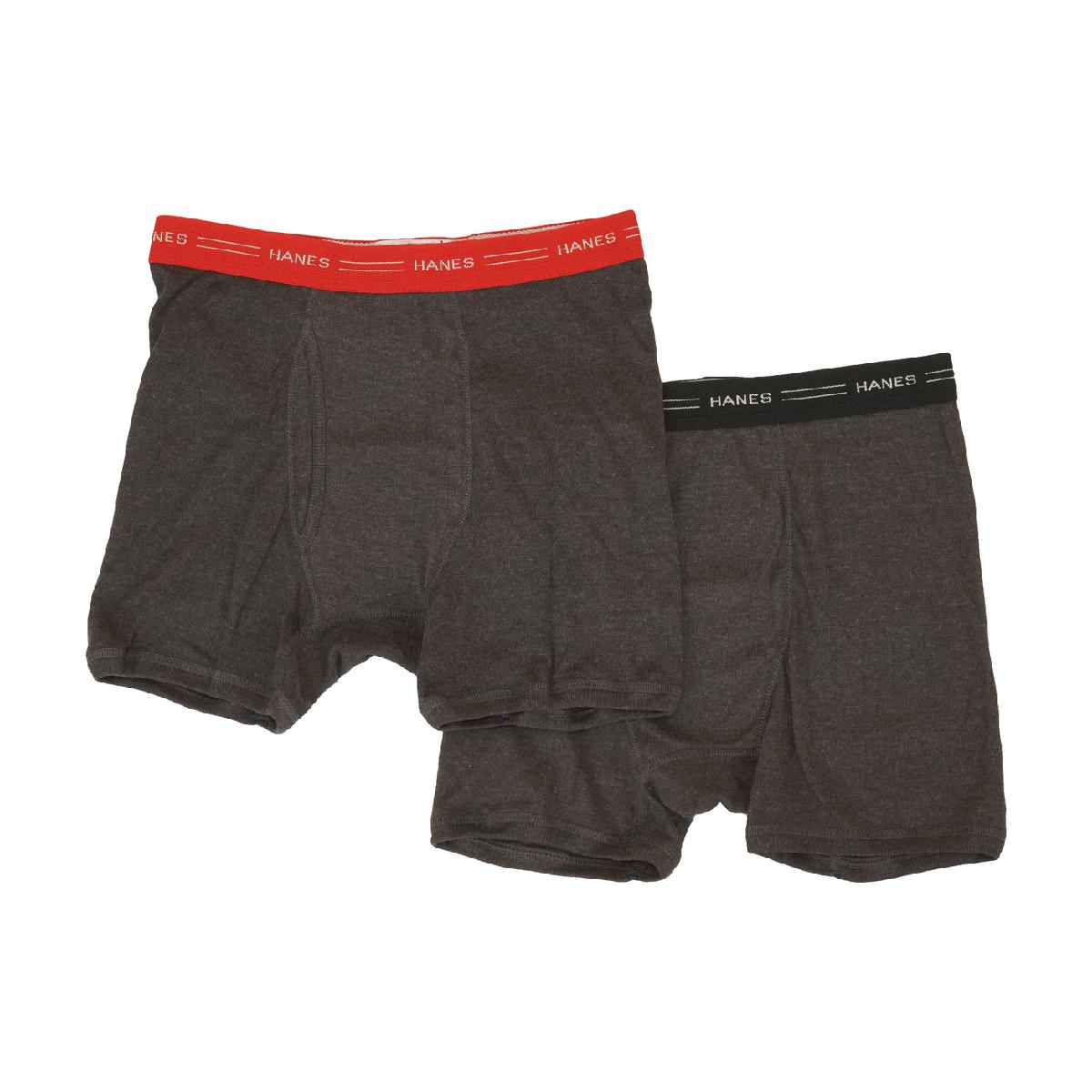 ボクサーブリーフ 2枚セットヘインズ / Hanes商品の特徴伸縮性に優れたフライス編みの生地を使用した心地良いフィット感が特長の2P(2枚入りパック)ボクサーブリーフです。スタンダードな股上丈のしっかりとしたはき心地で、ニオイの発生を抑制する「Fresh IQ&reg;(フレッシュ アイキュー)」加工により1日中快適。「毎日着る身近なアイテムだからこそ、高品質でリーズナブルなものを」という要望に応えるアイテムです。ウエストゴムに「HANES(ヘインズ)」と入れています。前開き仕様。【素材】【チャコールヘザー／レッド 088】綿75％、ポリエステル25％【ブラック／ネイビー 096・ブラック／レッド 098・ネイビー／レッド 371・カモフラ 7・アソート 984】綿100％【チェック 1】「グレー」綿75％、ポリエステル25％「レッド」綿100％【ボーダー 2(グレー／ホワイト・ブルー／ホワイト)】綿60％、ポリエステル40％【ボーダー 28(グレー／ブラック・ブルー／ホワイト)】本体：綿70％、ポリエステル30％／腰ゴム：ポリエステル92％、ポリウレタン8％【アソート 15】本体：コットン100％／ゴム部分：ポリエステル92％、ポリウレタン8％【ヘザーチャコール／ブラック 16】「ブラック」本体：コットン100％／ゴム部分：ポリエステル92％、ポリウレタン8％「ヘザーチャコール」本体：コットン75％、ポリエステル25％／ゴム部分：ポリエステル92％、ポリウレタン8％素材商品の特徴参照機能抗菌防臭サイズバリエーションM、L、LL対象メンズセット内容2枚セット製造国ベトナム【メーカー公表サイズ目安】(cm)M：胸囲88-96、ウエスト76-84L：胸囲96-104、ウエスト84-94LL：胸囲104-112、ウエスト94-104