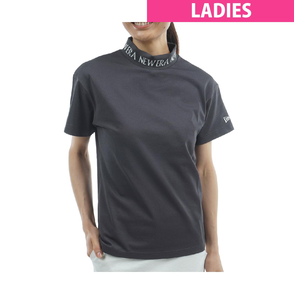 ニューエラ　NEW ERA GOLF　ストレッチ GFW ジャカード ロゴ 261 ミッドネック 半袖Tシャツ　レディス