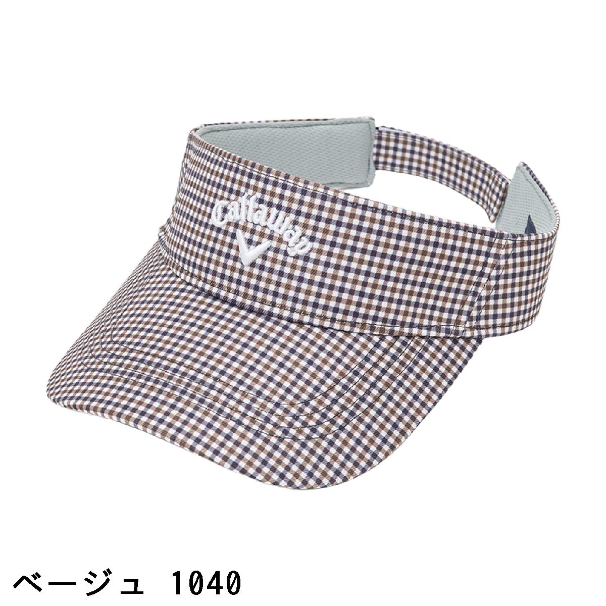 キャロウェイゴルフ　Callaway Golf　アパレル連動チェック柄サンバイザー　レディス