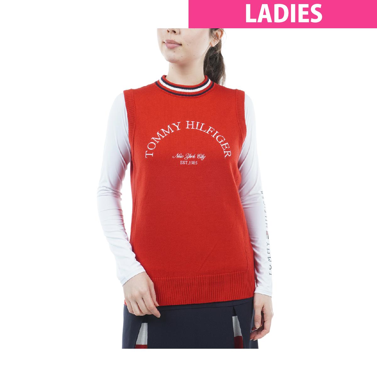 トミー ヒルフィガー ゴルフ　TOMMY HILFIGER GOLF　衿トリコ ニットベスト　レディス