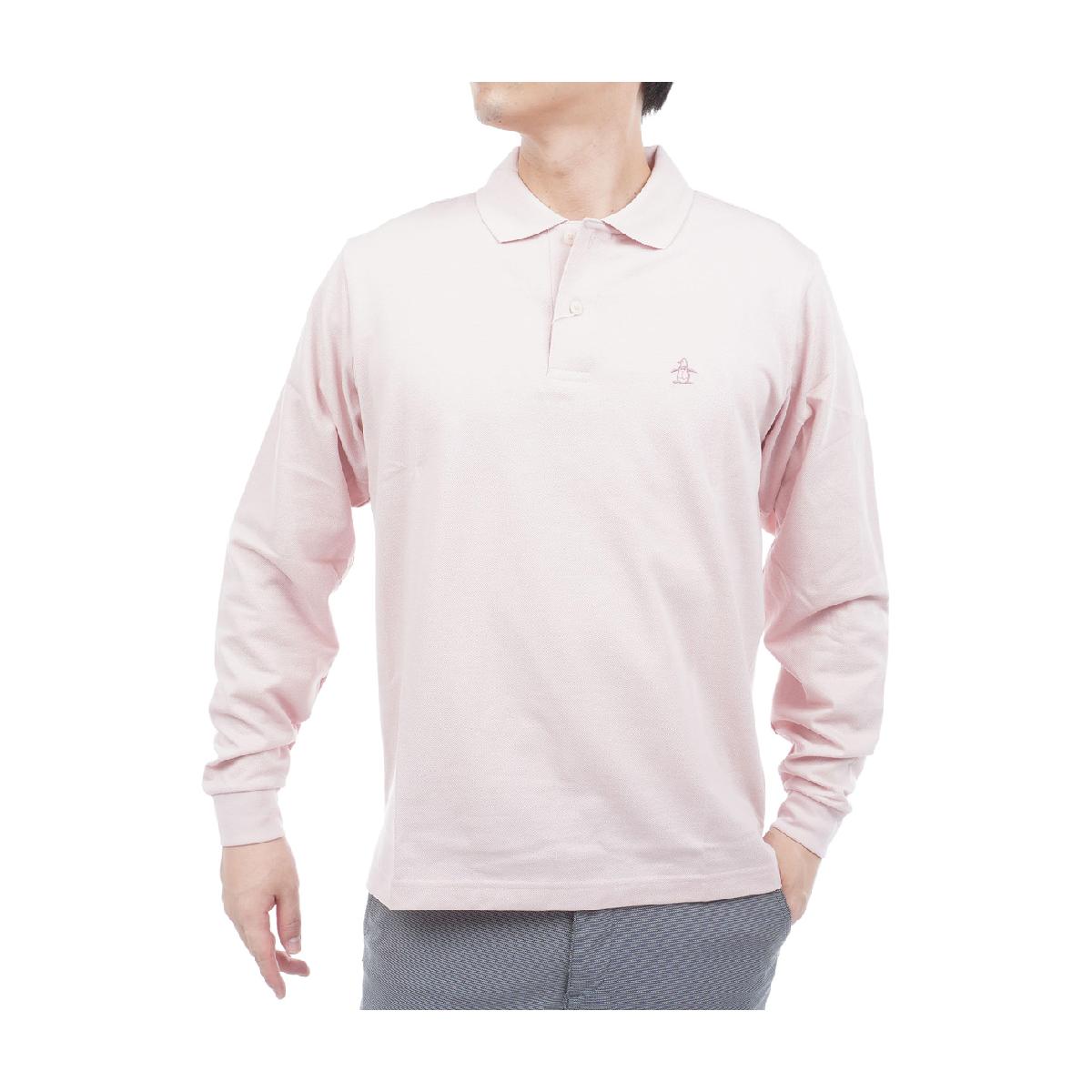 マンシングウェア　Munsingwear　日本製 ランドリーネット付属 吉野ピンク 10年長袖ポロシャツ
