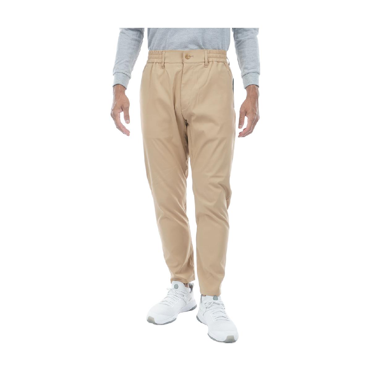 ストレッチ 立体パンツゴールデンベア / GB GOLF商品の特徴撥水とストレッチ性に優れた立体パンツです。股下にマチを施すことにより、動きやすさにも特化しています。裏側が凸凹になっているので、肌離れもいいアイテムです。上品な見た目の素材でスポーティな形をしたギャップが魅力の一つです。素材ポリエステル98％、ポリウレタン2％機能撥水生地、ストレッチサイズバリエーションM、L、LL対象メンズ製造国中国シーズン2026年秋冬モデル【GDO計測実寸値】(cm)M:ウエスト(A)72、ウエスト(B)88、ヒップ96、股上26、股下70、わたり幅34L:ウエスト(A)76.6、ウエスト(B)92、ヒップ98、股上26.8、股下71、わたり幅35LL:ウエスト(A)81、ウエスト(B)98、ヒップ103、股上27、股下72.5、わたり幅36※伸縮素材やデザインによってメーカー公表推奨サイズより実寸値が小さい場合がございます。※実際に採寸した数値を掲載しております。商品タグにはメーカー推奨サイズ（想定しているボディサイズ）が記載されており、実寸とは異なりますのでご注意ください。【実寸計測箇所】着丈 ：後ろ襟ぐり（襟の付け根）中央から後身頃裾口までの長さゆき丈：後ろ襟ぐり（襟の付け根）中央から肩先を通り袖口までの長さ身幅 ：脇部袖の付け根左右両端の長さウエスト(A)：履き口左右両端の長さを2倍ウエスト(B)：内股合わせ（※）から股上前面へ20cmの地点の左右両端の長さを2倍ヒップ ：内股合わせ（※）から股上前面へ15cmの地点の左右両端の長さを2倍股上 ：内股合わせ（※）から履き口上端までの長さ股下 ：内股合わせ（※）から内股の縫い目に沿った裾口までの長さわたり幅 ：内股合わせ（※）から水平方向に外側へ端まで結んだ長さ(※)パンツの股部分の左右の分かれ目の起点※GDO独自の採寸方法により計測を行っておりますため、多少の誤差が生じる場合がございます。fwnew