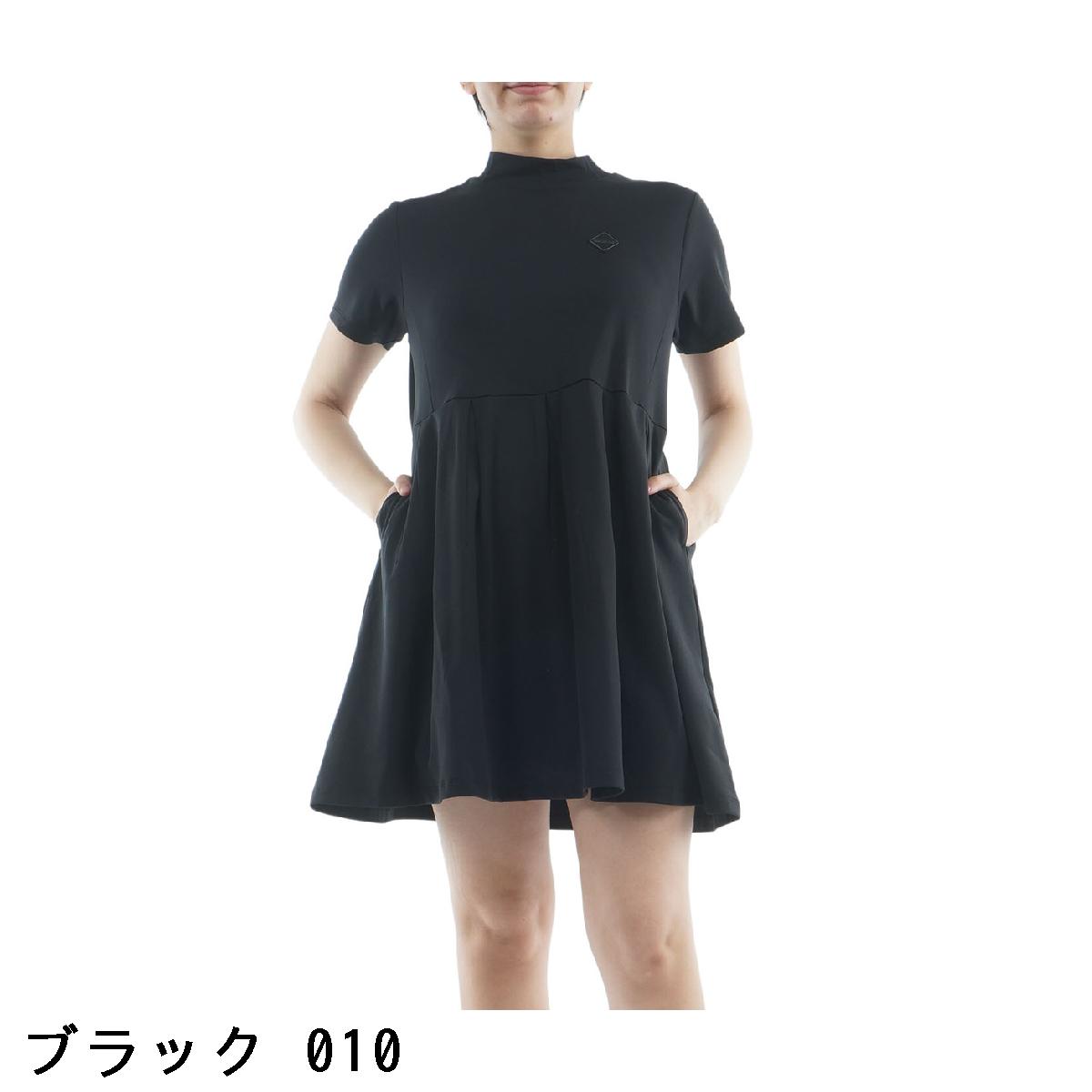ブリーフィング　BRIEFING　ストレッチ ネックロゴ ハイネック プリーツワンピース　レディス