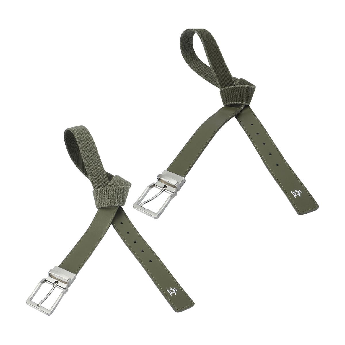 ストレッチ リバーシブル ゴムベルトマンシングウェア / Munsingwear商品の特徴【特徴・デザインポイント】表面は配色ライン、裏面は杢調無地のリバーシブルベルト。剣先にはブランドアイコンリトルピートが箔押しがデザインポイント。【素材】・本体にはベルギー製「Gevaert社」のゴムを使用・付属部分には合成皮革(表ポリウレタン加工)素材使用【機能】・2通りのスタイリングを楽しめるリバーシブルメッシュベルト・ゴム製なので程よく伸び腰にフィット・どこでカットしてもゴムがほつれにくいゴムを使用。【サイズ】35mm巾・カット可能素材本体：ポリエステル、レーヨン、合成ゴム／付属：合成皮革(表ポリウレタン加工)サイズバリエーションフリー(全長110cm)幅35mm対象メンズ製造国中国機能ストレッチ、リバーシブルシーズン2026年モデルfwnew