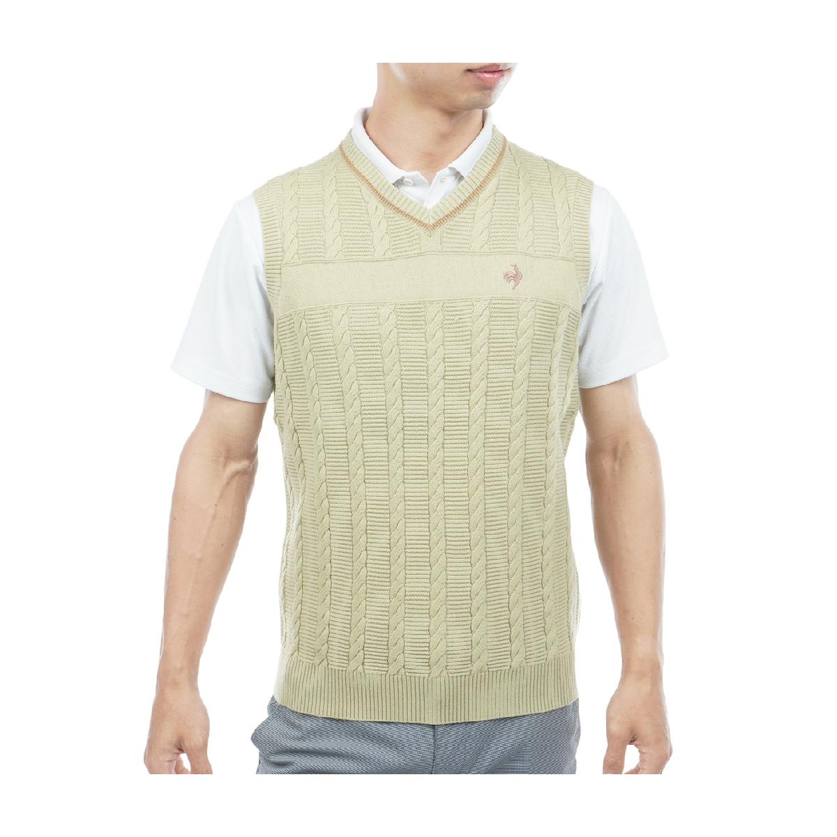 ルコックスポルティフ ゴルフ　Le coq sportif GOLF　ケーブル編セーターベスト