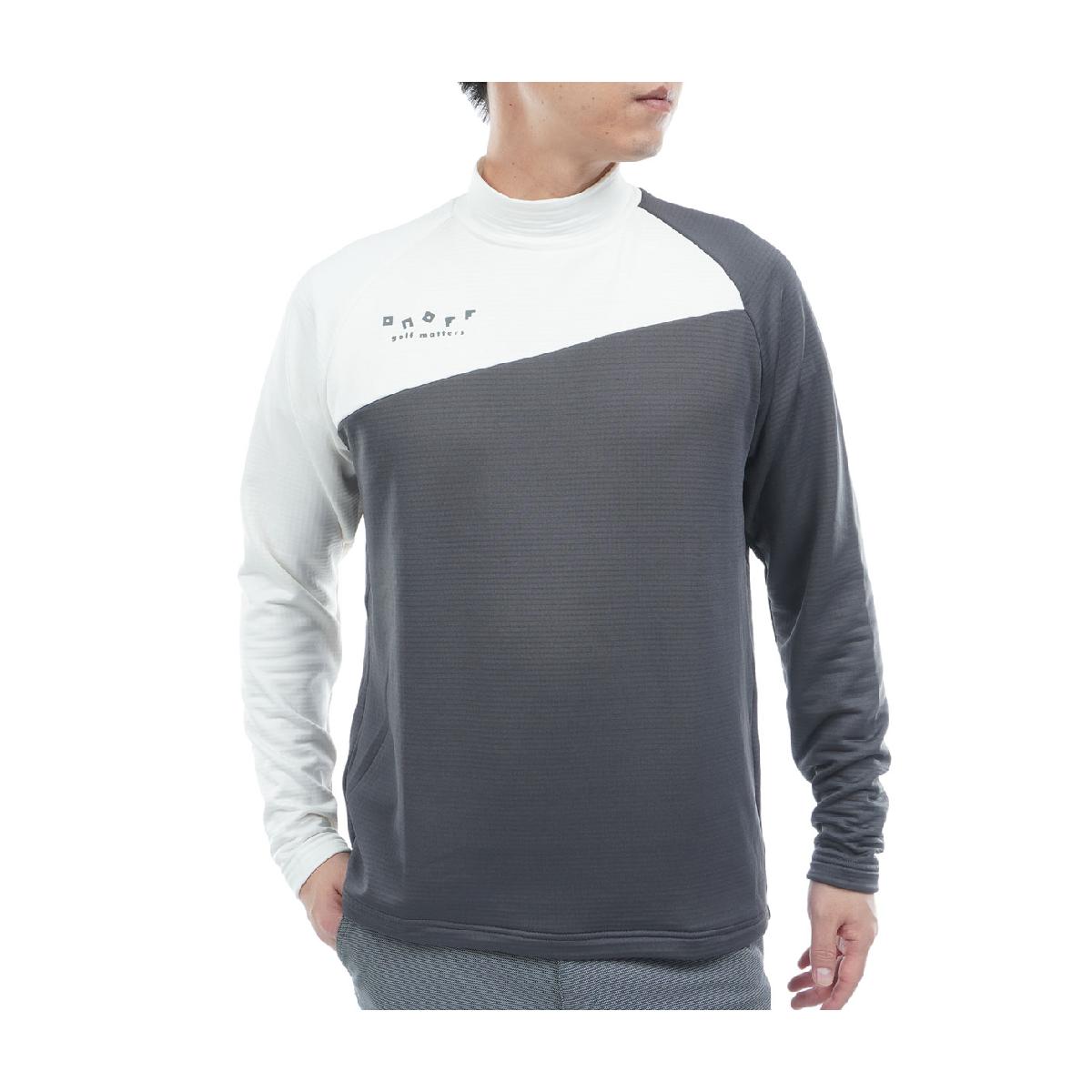 オノフ　ONOFF　ストレッチ 裏起毛 モックネック長袖シャツ