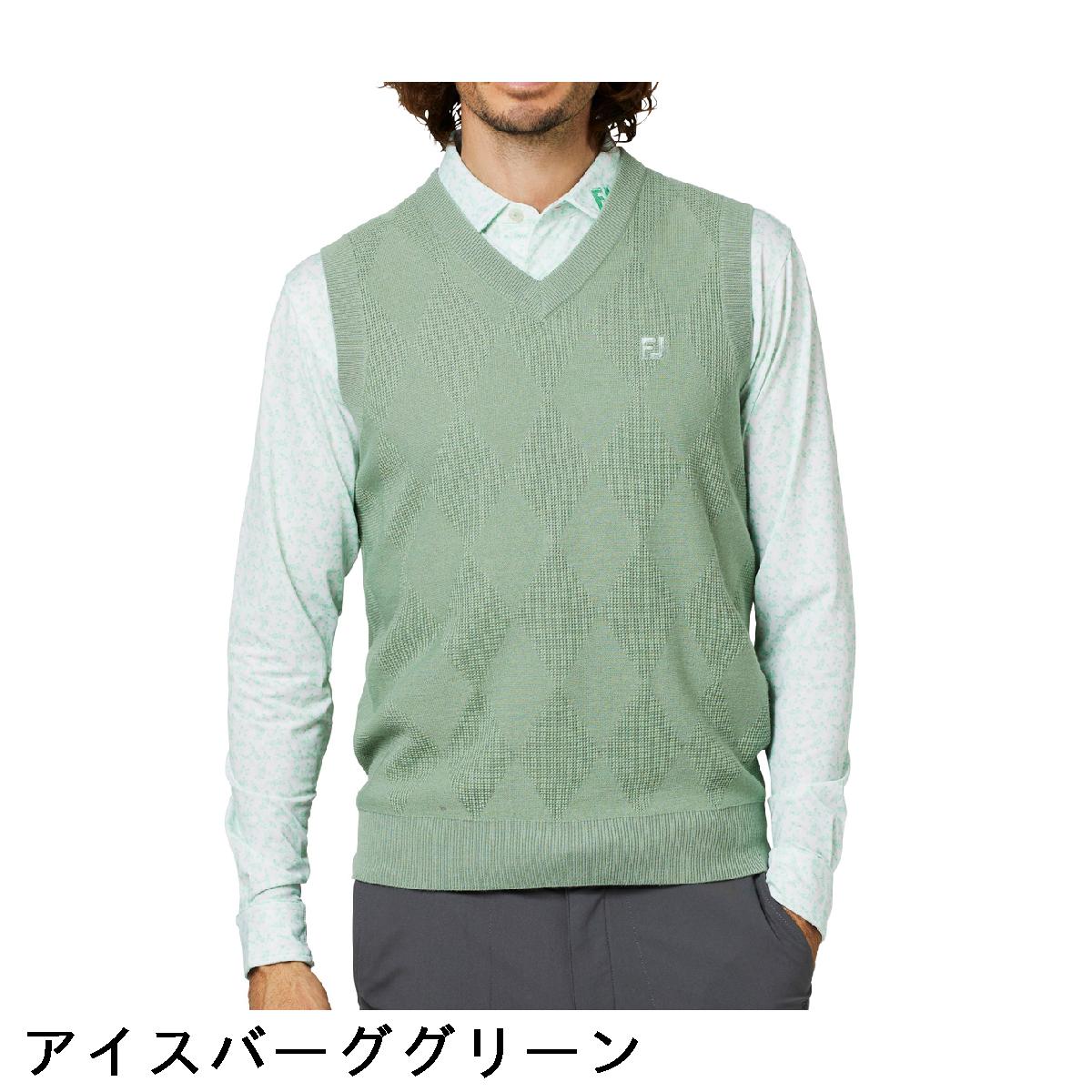 フットジョイ　Foot Joy　ストレッチ アーガイルVネックベスト