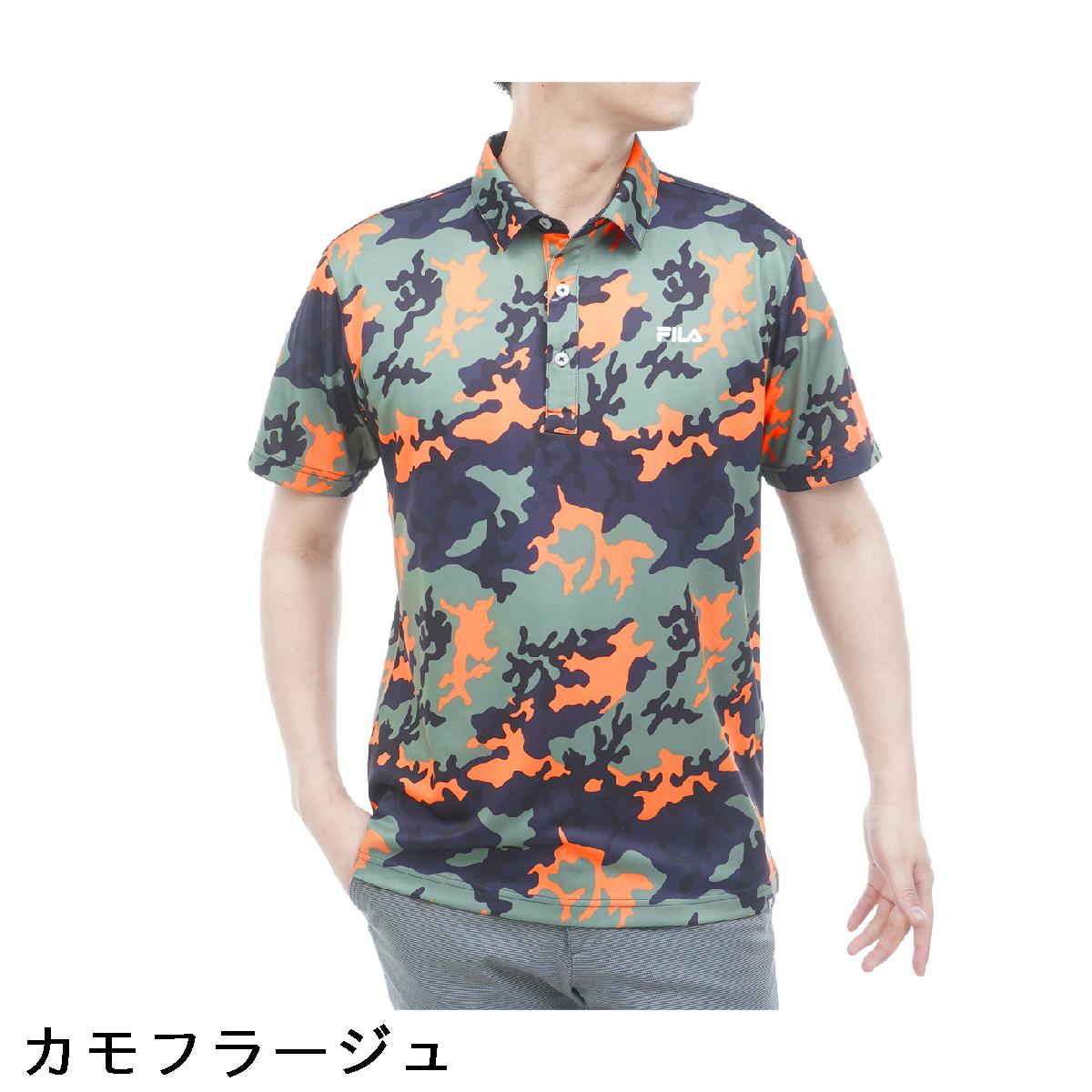 フィラ　FILA GOLF　カモ柄プリント 半袖ポロシャツ