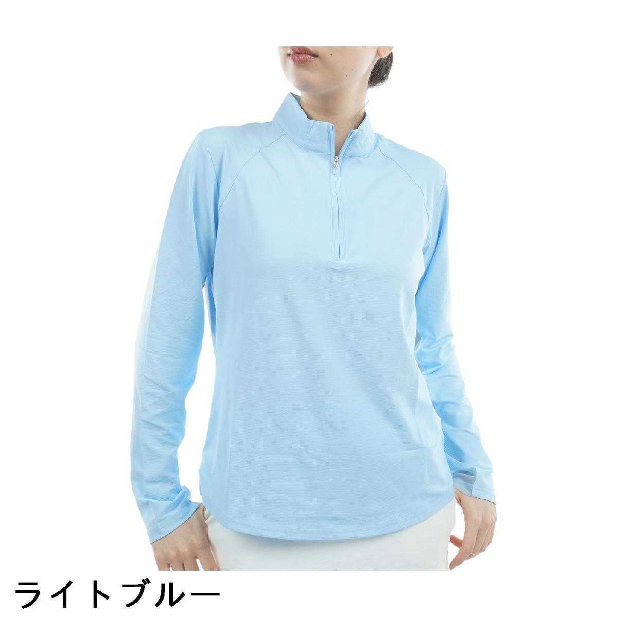 サン ソレイル　SanSoleil　UPF50+ ソルテック ラックス 長袖モックネックシャツ　レディス