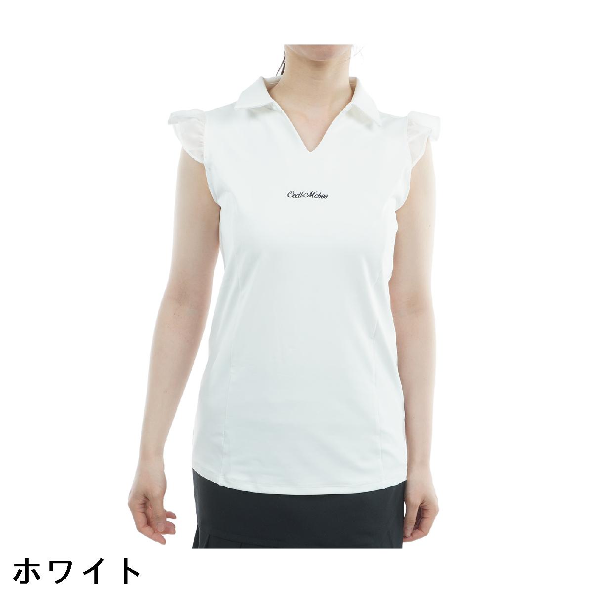 セシルマクビー グリーン　CECIL McBEE green　シアースキッパーノースリーブシャツ　レディス