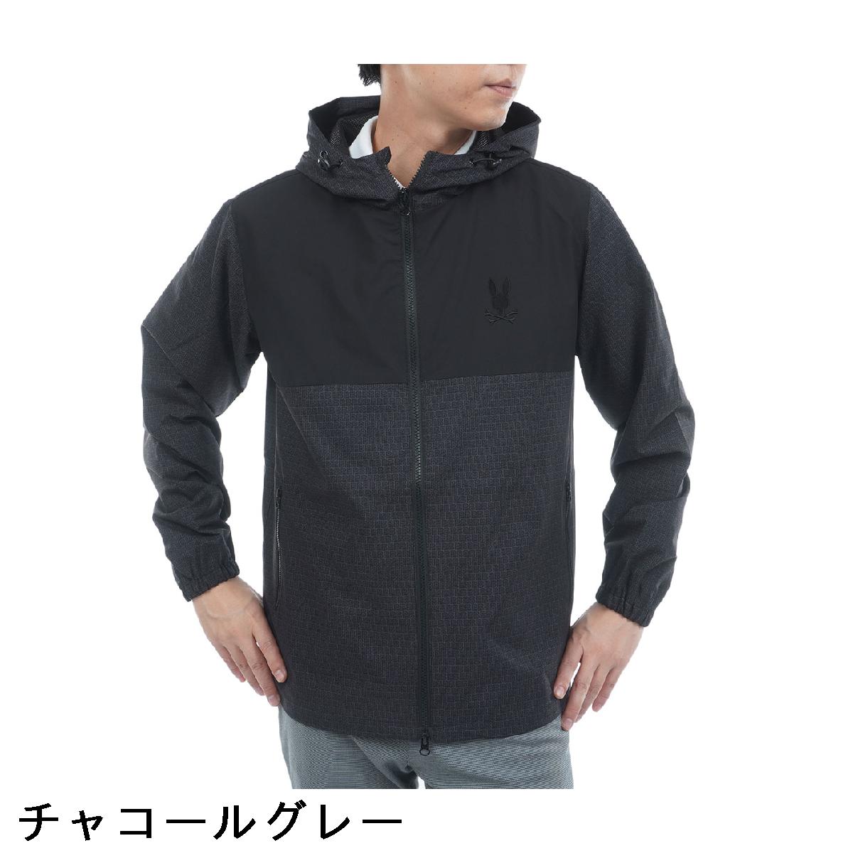 サイコバニー　PSYCHO BUNNY　GOLF オリジナル総柄 ミニマルフードブルゾン