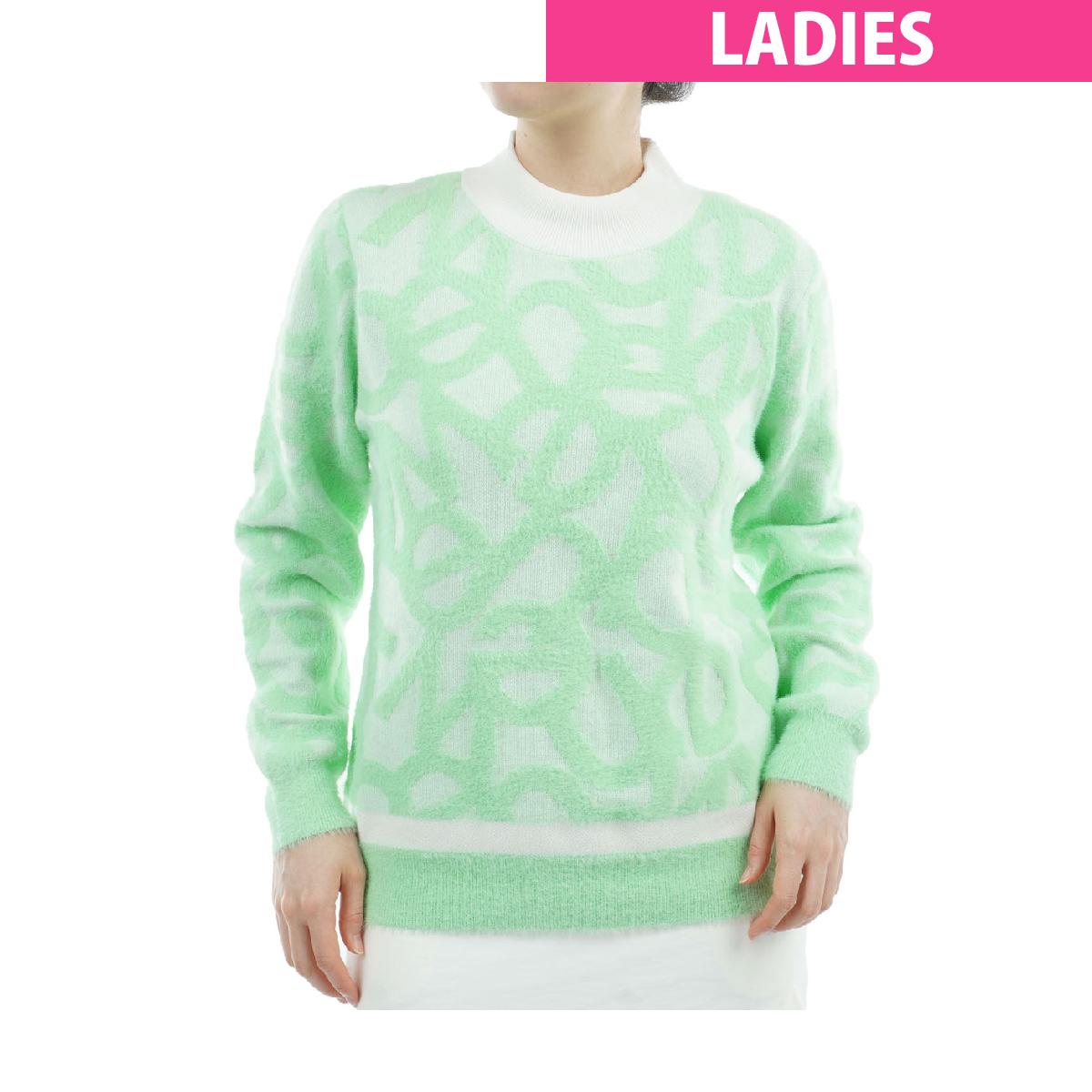 ニューバランス　New Balance　ロゴダブルジャカード ハイネック プルオーバーセーター　レディス