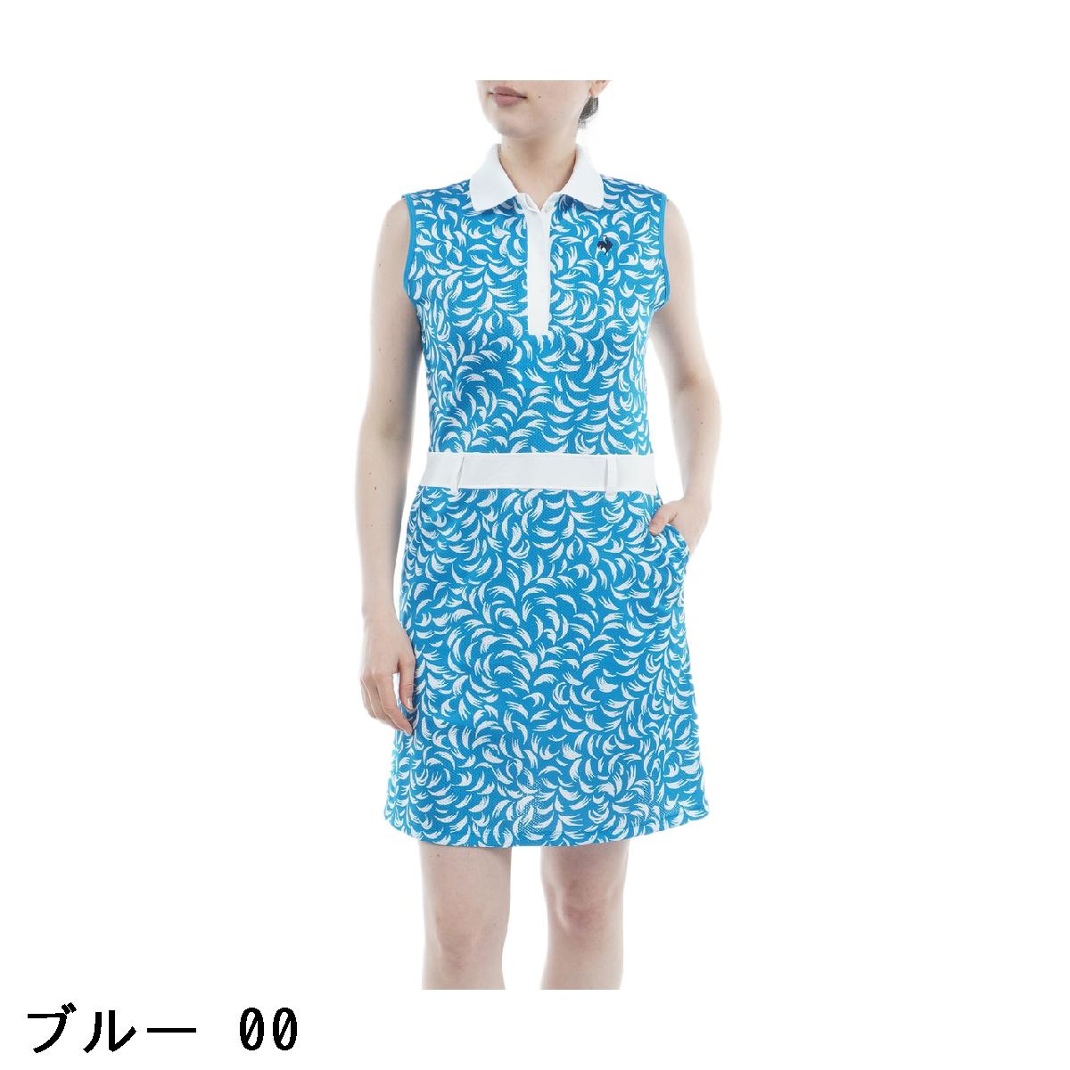 ルコックスポルティフ ゴルフ　Le coq sportif GOLF　ストレッチ 総柄ノースリーブワンピース　レディス