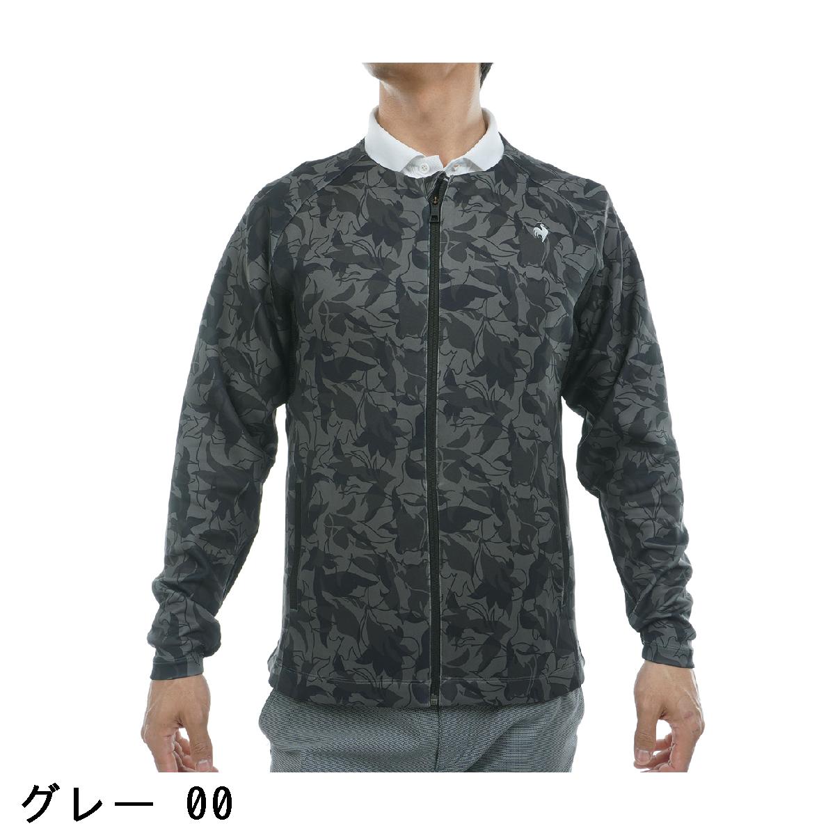 ルコックスポルティフ ゴルフ　Le coq sportif GOLF　RIJOUME ストレッチ リーフ柄ダンボールニットジャケット