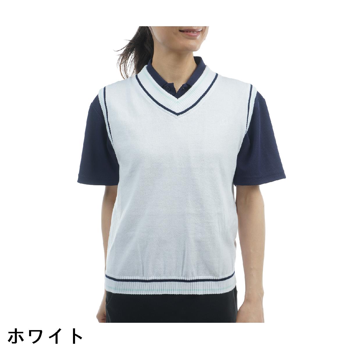 フットジョイ　Foot Joy　ストレッチ ワイドVネックニットベスト　レディス