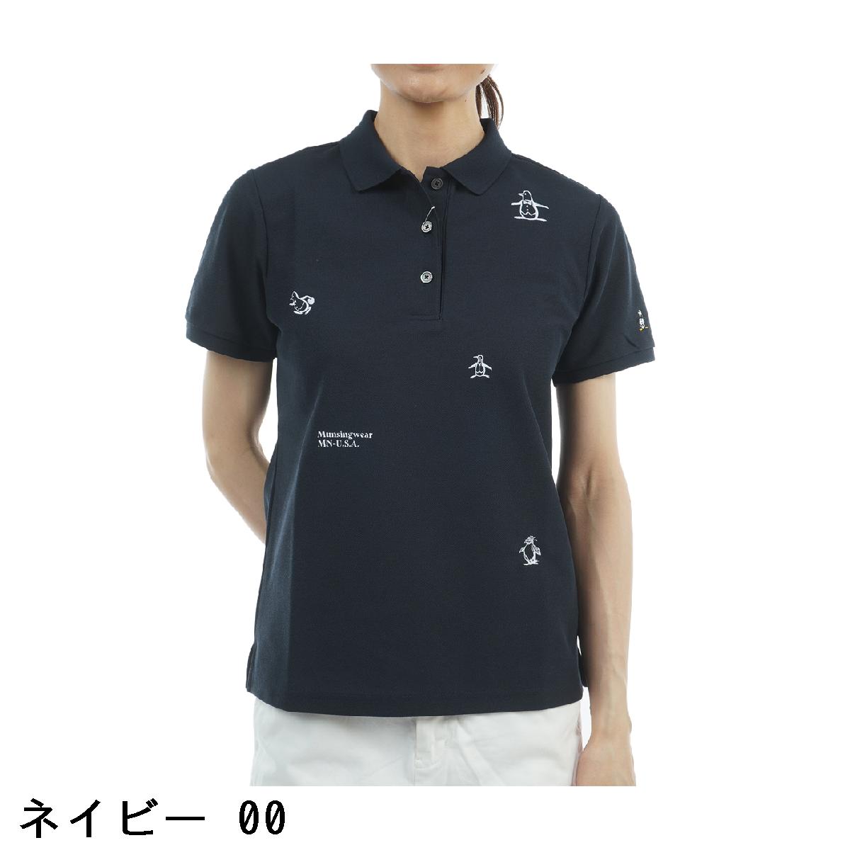 マンシングウェア　Munsingwear　SEASON COLLECTION 70周年記念 アーカイブペンギン柄飛び刺繍 半袖ポロシャツ　レディス