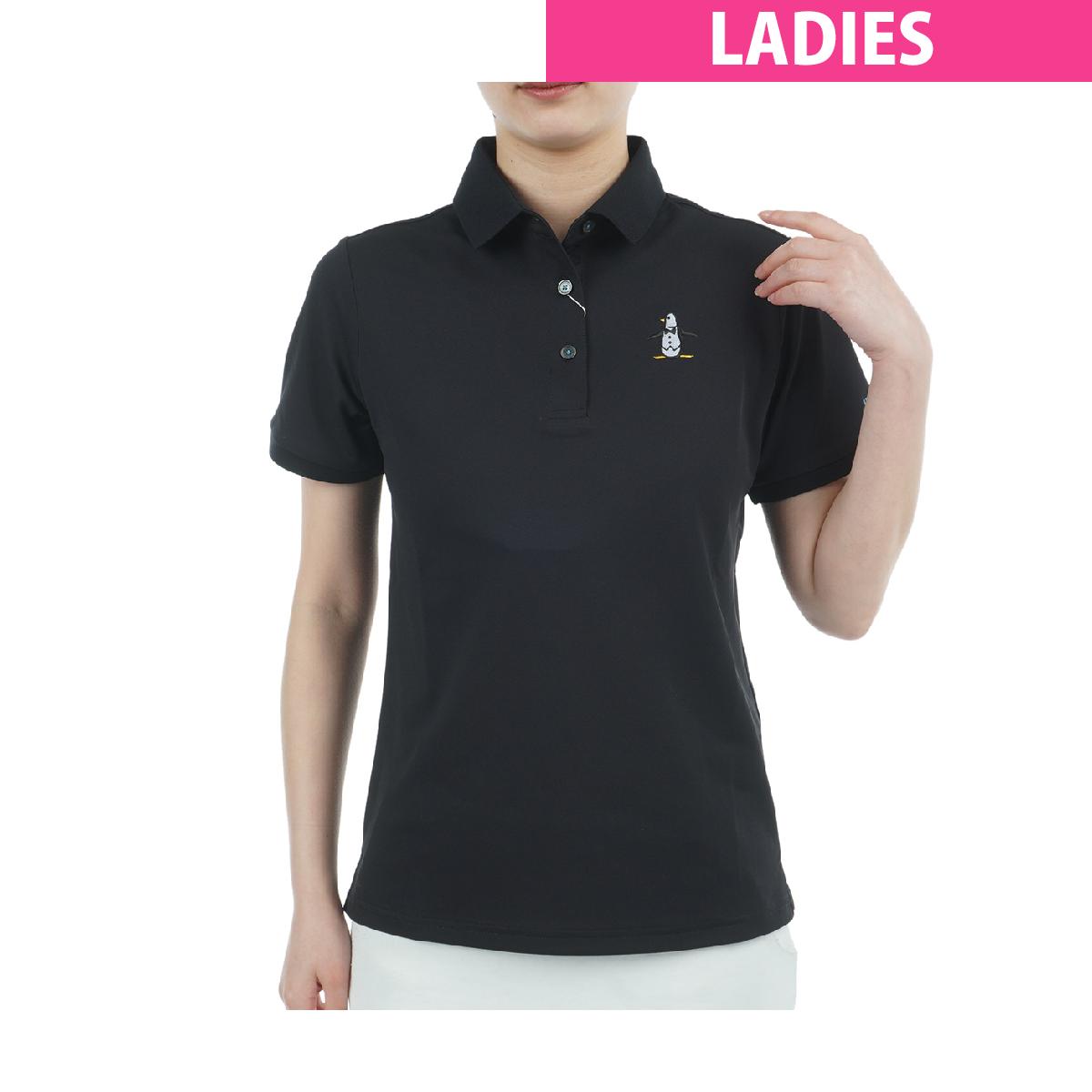 マンシングウェア Munsingwear SEASON COLLECTION SUNSCREEN ストレッチ 鹿の子 ペンギン刺繍 半袖ポロシャツ レディス
