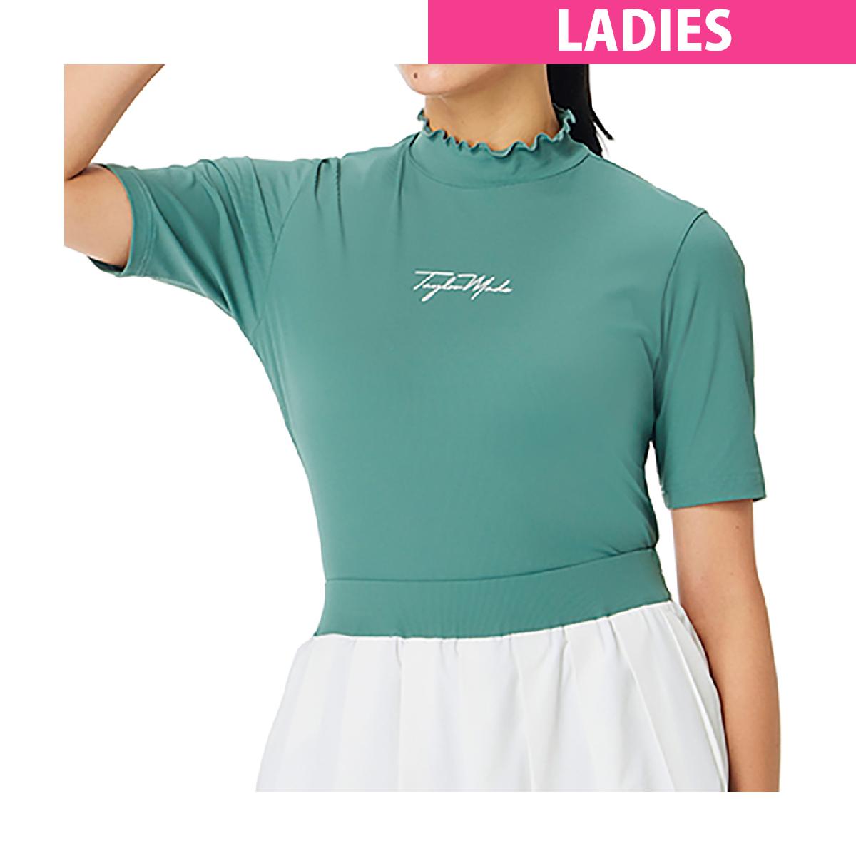 テーラーメイド　Taylor Made　ストレッチ フリルモックネック半袖シャツ　レディス
