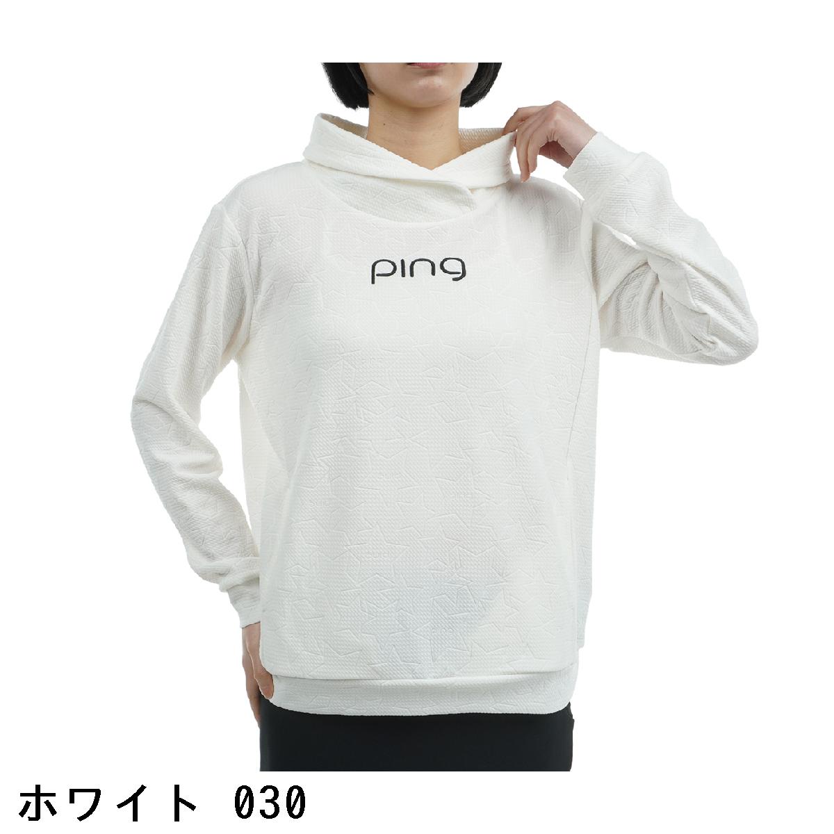 ピン　PING　エンボスジャージショールカラー プルオーバー　レディス 3