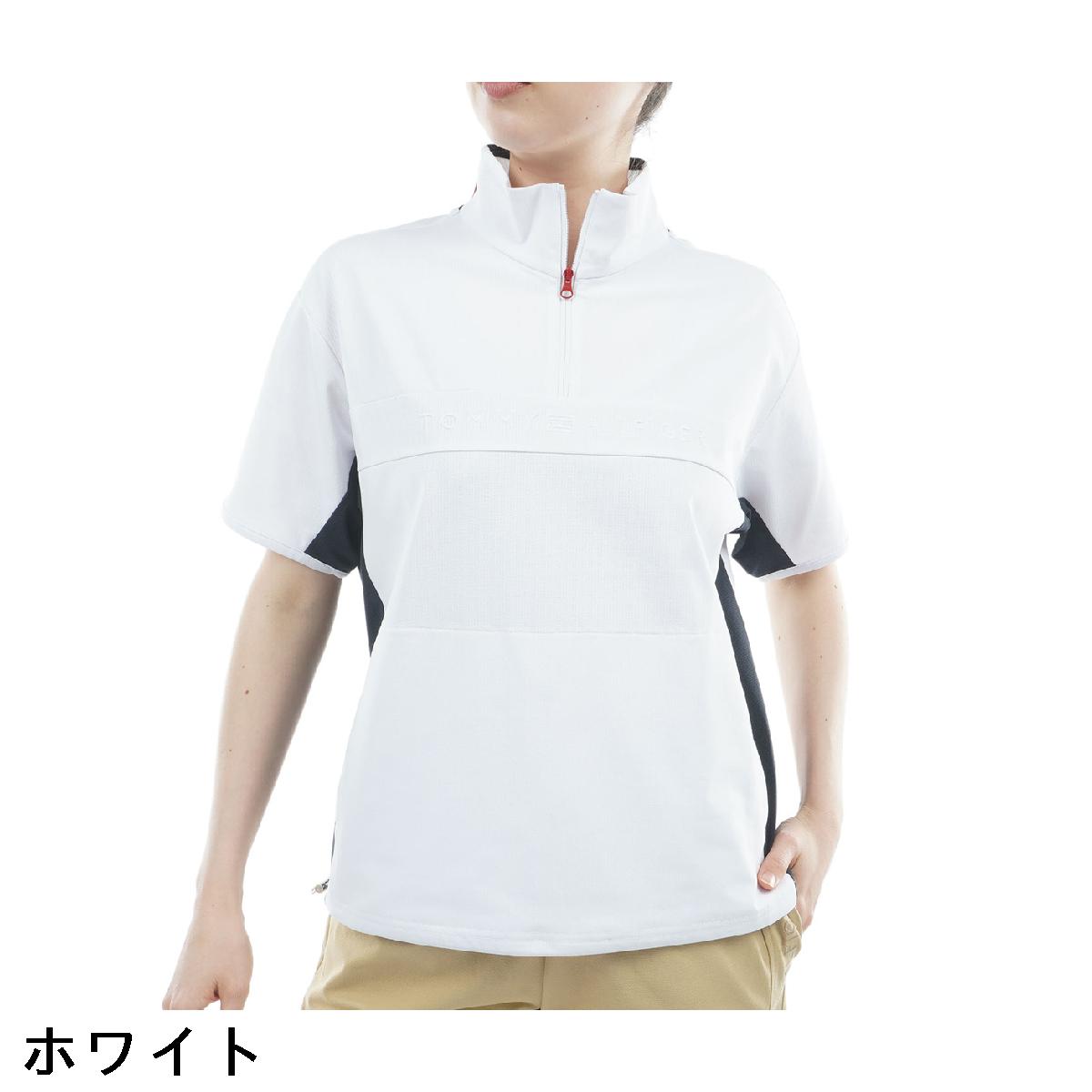 トミー ヒルフィガー ゴルフ　TOMMY HILFIGER GOLF　ストレッチ メッシュハーフジップ ウインド半袖プルオーバー　レディス