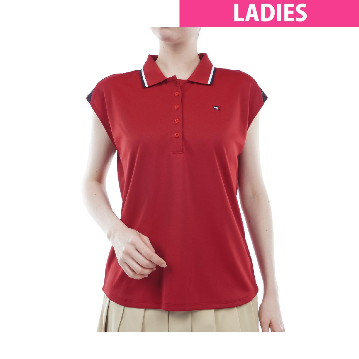 トミー ヒルフィガー ゴルフ　TOMMY HILFIGER GOLF　トリコロール フレンチスリーブポロシャツ　レディス...