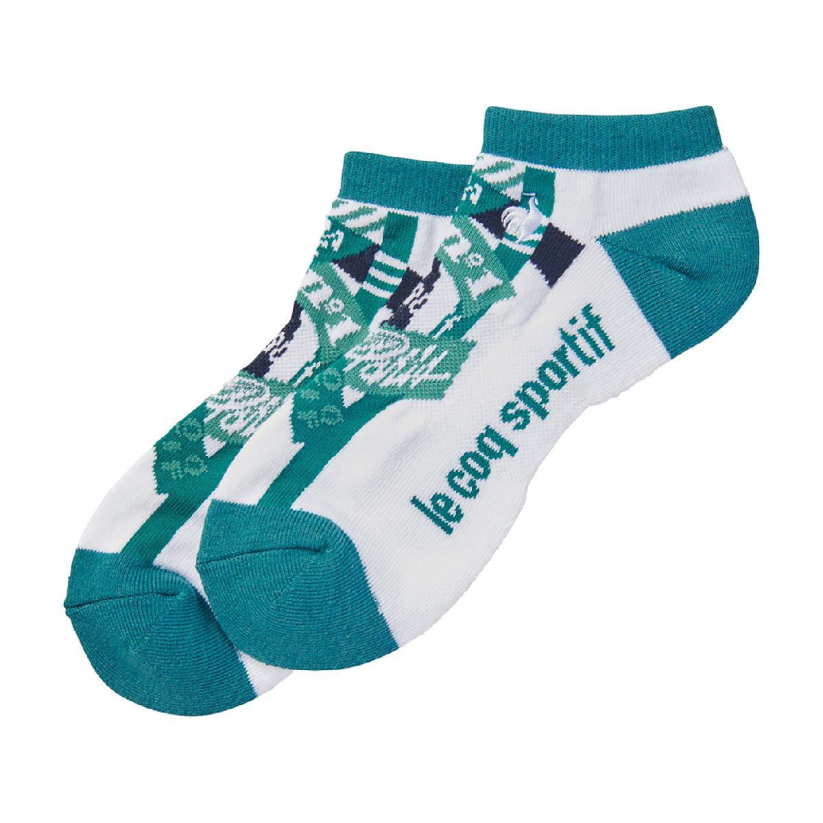 ルコックスポルティフ ゴルフ　Le coq sportif GOLF　コラージュ柄 アンクルソックス