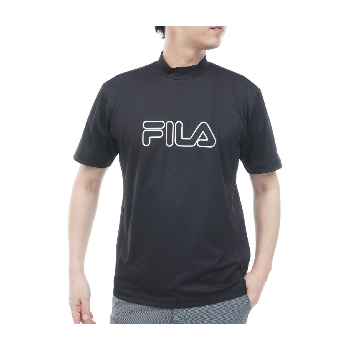 FILA Golf - フィラ　FILA　ストレッチ アウトラインロゴプリント 半袖モックネックシャツ