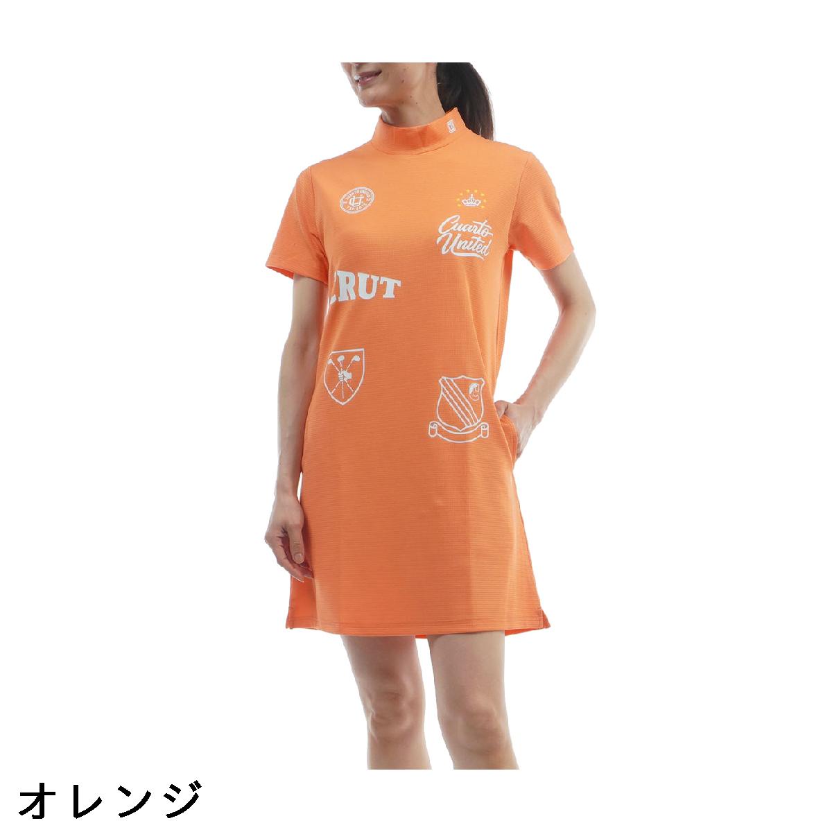 クアルトユナイテッド　CUARTO UNITED　ストレッチ ランダムワッペンモチーフモックワンピース　レディス