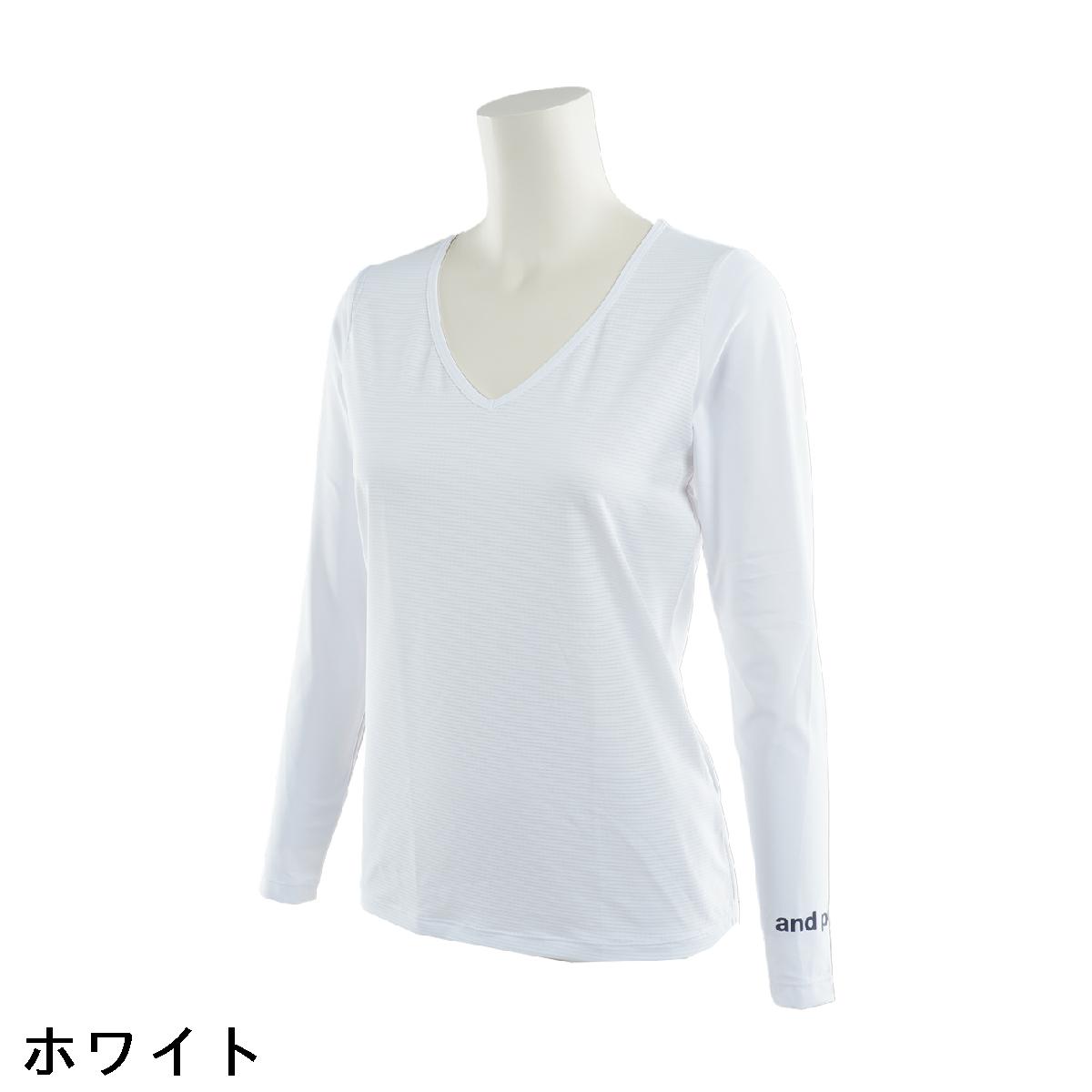 アンパスィ　and per se　ストレッチ COOL is COOL Vネック長袖インナーシャツ　レディス