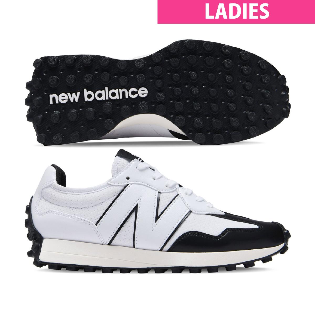 NS スパイクレスシューレース WGS327 シューズニューバランス / New Balance商品の特徴日常スタイルの延長でゴルフをカジュアルに楽しみたい女性に向けて、ニューバランスで人気の「327」を女性専用スパイクレスシューズにアレンジしたモデルの新色が登場。ゴルフに最適化したグリップ性と安定性を備えたドットパターンのアウトソール、軽量でクッション性に優れたREVliteミッドソールを採用。ホワイトを基調としたグリーン差しとモノトーンのホワイト／ブラックの2色で展開。タイプ紐タイプ素材人工皮革重さ270g(片足24.5cm)サイズバリエーション22.5-25.5cm幅D鋲タイプスパイクレス対象レディスシーズン2024年モデル製造国中国24ssacc 2024newshoes