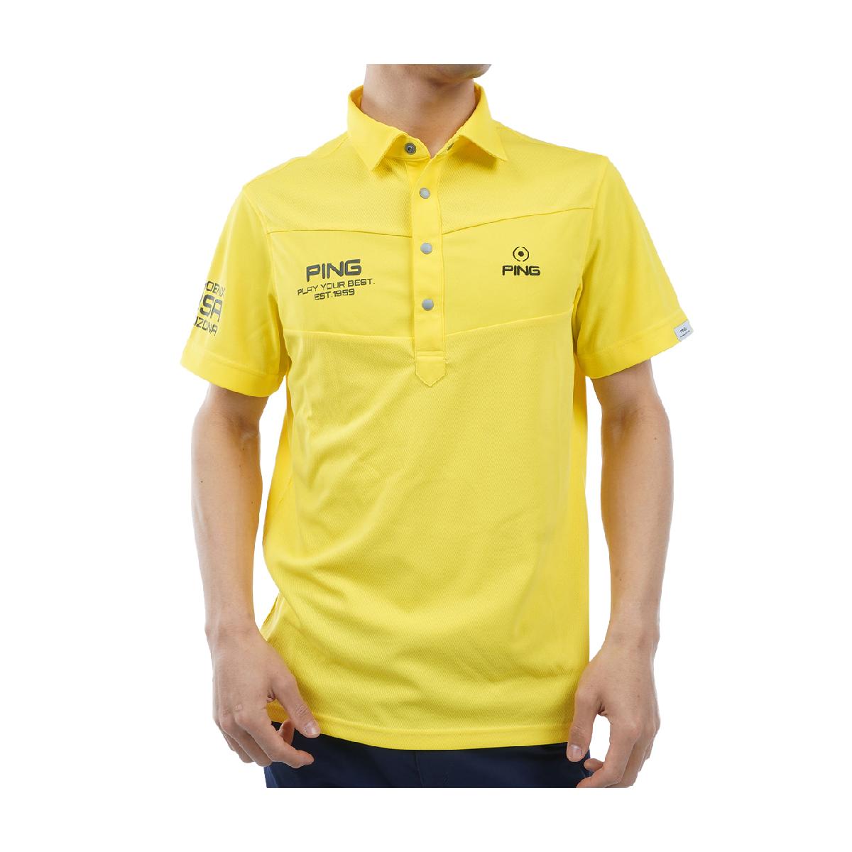 ピン　PING　ナチュラルストレッチ Wフェイス半袖ポロシャツ