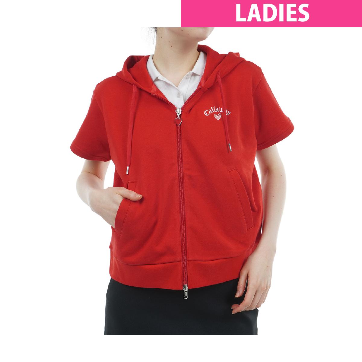 キャロウェイゴルフ　Callaway Golf　コットン裏毛 スウェット半袖パーカー　レディス