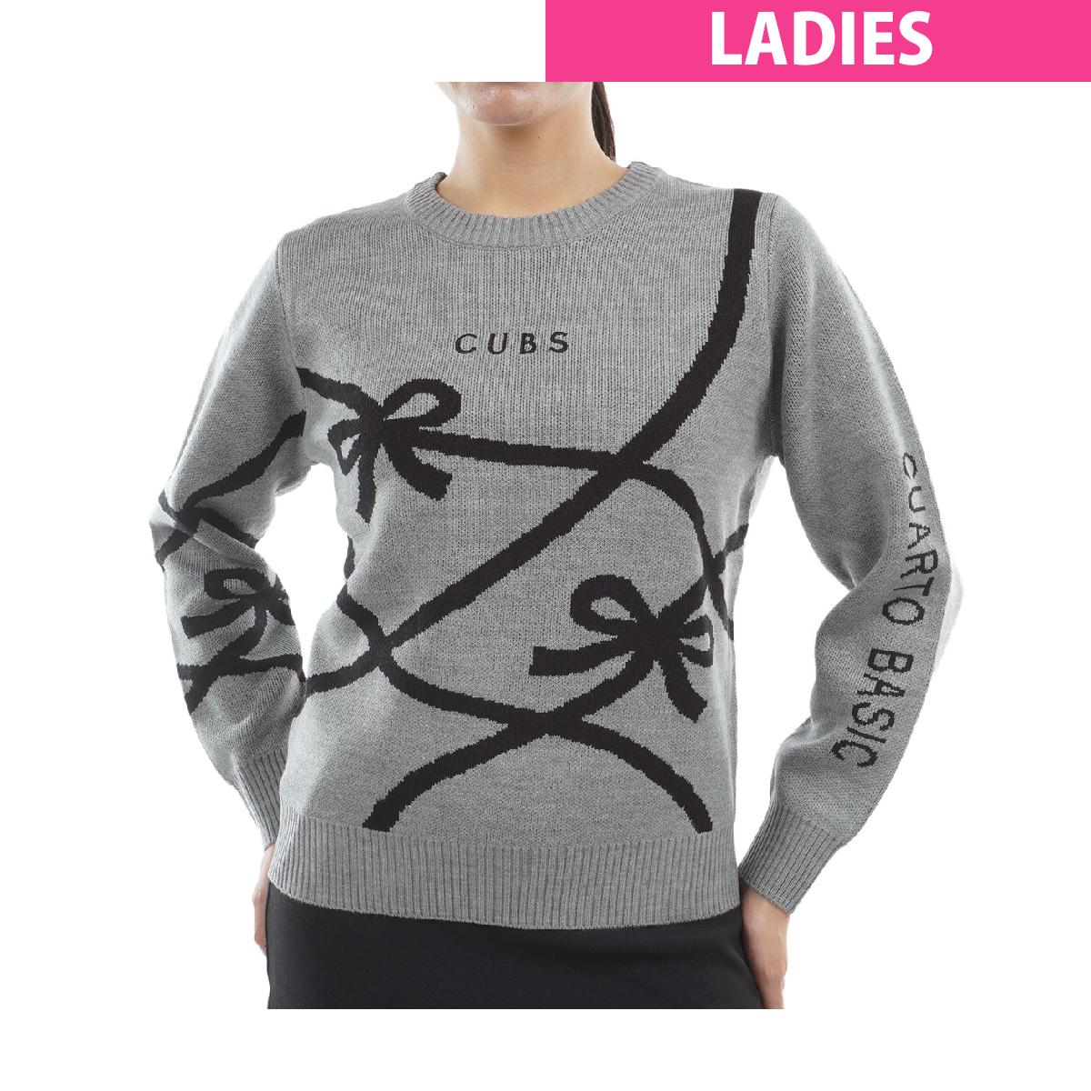 クアルトユナイテッド　CUARTO UNITED　リボン柄ジャカードセーター　レディス