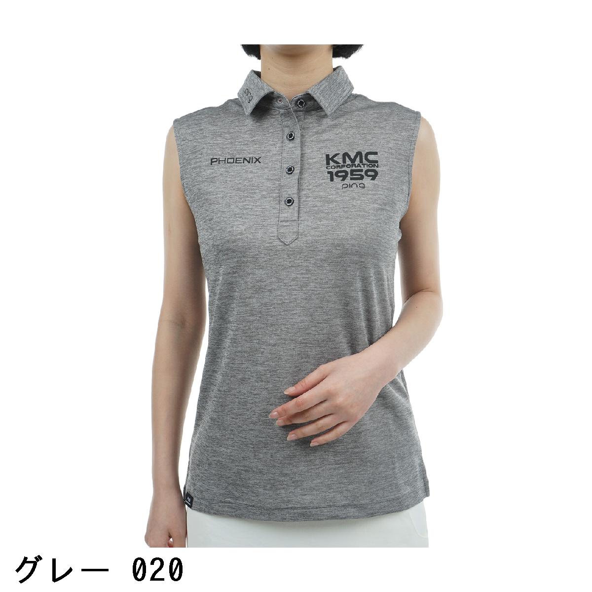 ピン　PING　ストレッチメッシュ 鹿の子 ノースリーブポロシャツ　レディス