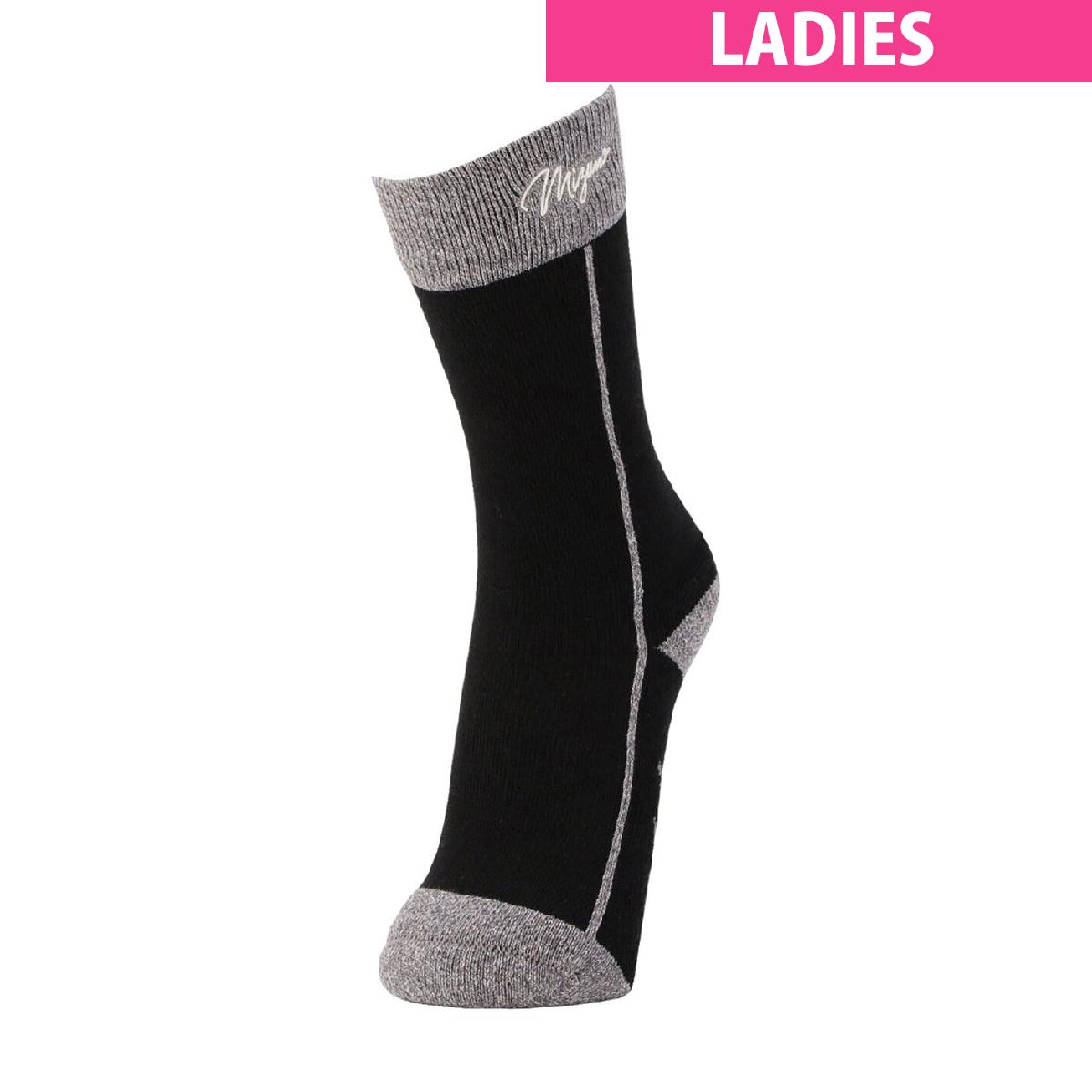 ミズノ　MIZUNO　ブレスサーモミズノロゴミドルソックス　レディス