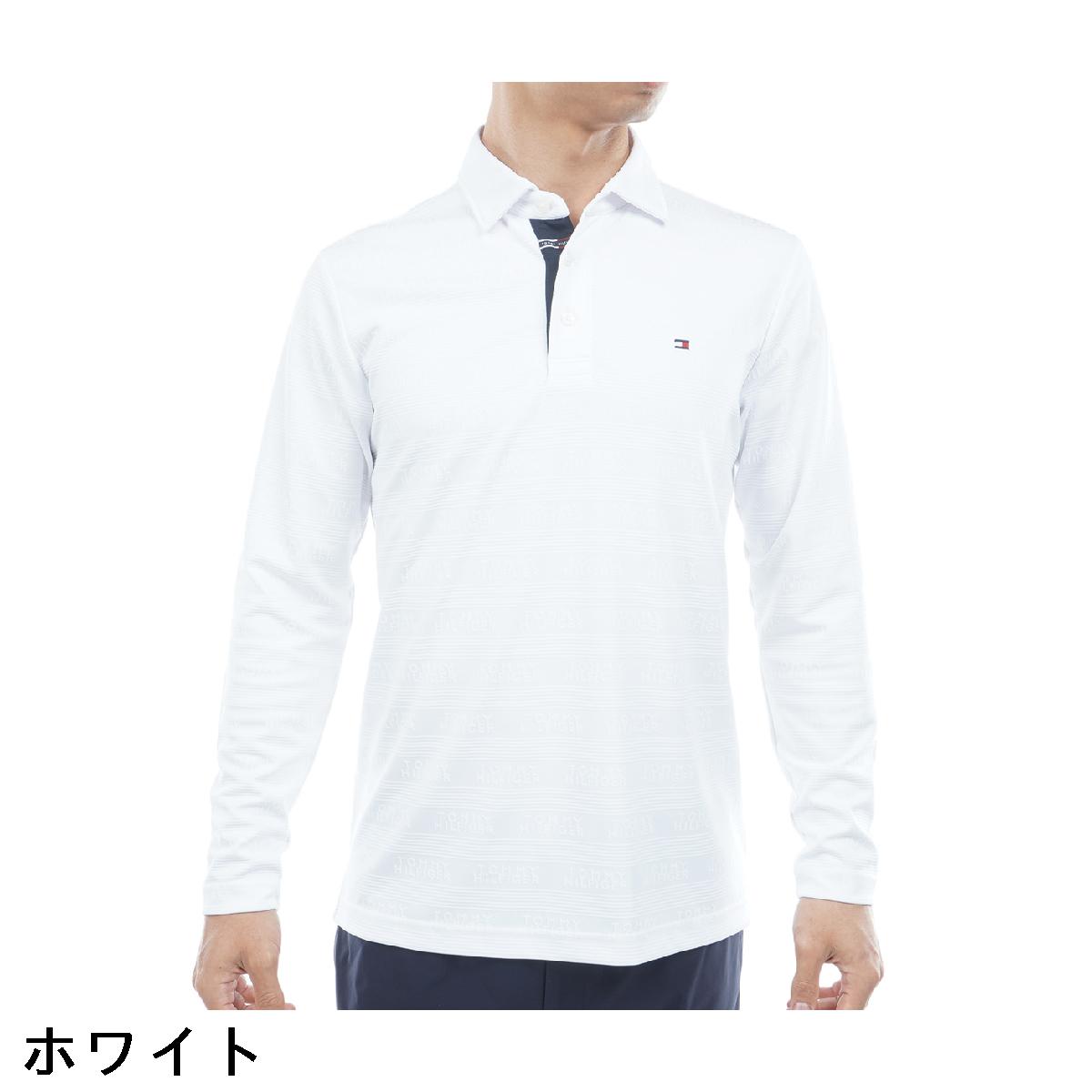 トミー ヒルフィガー ゴルフ　TOMMY HILFIGER GOLF　ストレッチ ロゴジャカード 台衿付き長袖ポロシャツ