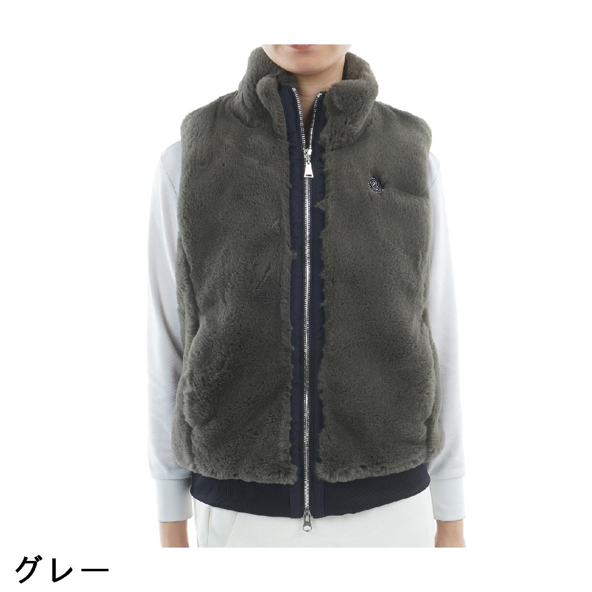 アンパスィ　and per se　ファー素材ベスト　レディス