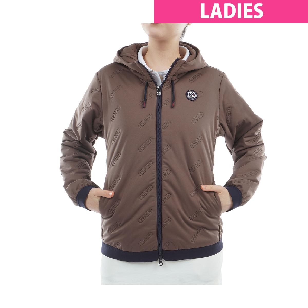 アンパスィ　and per se　ストレッチ エアジャスター中綿フーディーブルゾン　レディス