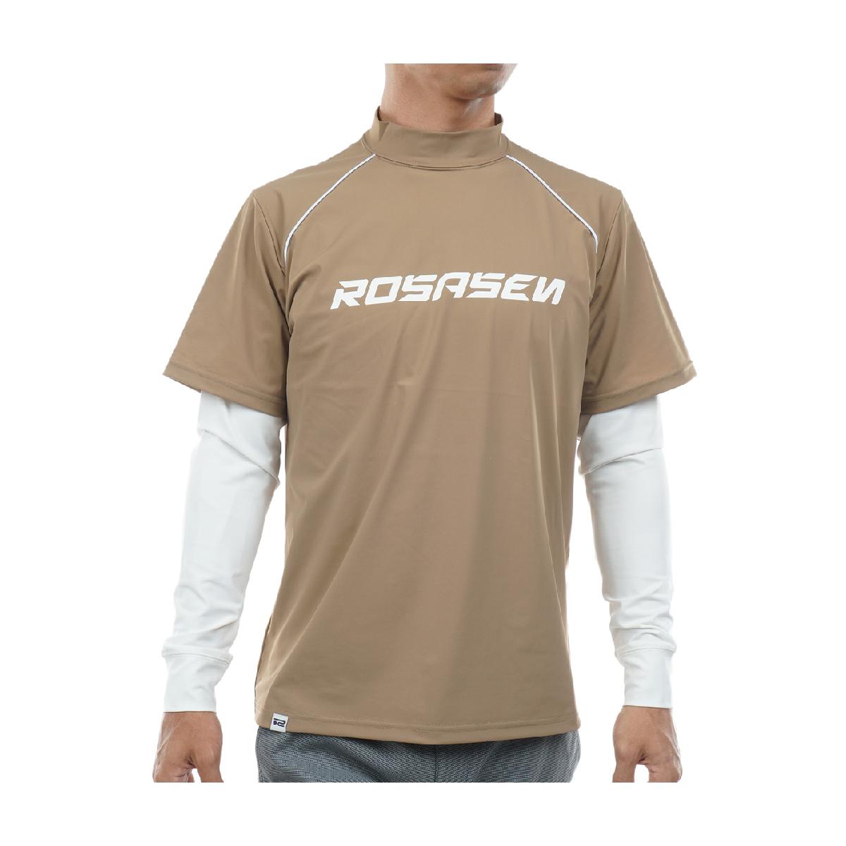 ロサーセン ROSASEN A-Line ストレッチ 冷感UV パイピングモックネック半袖シャツ