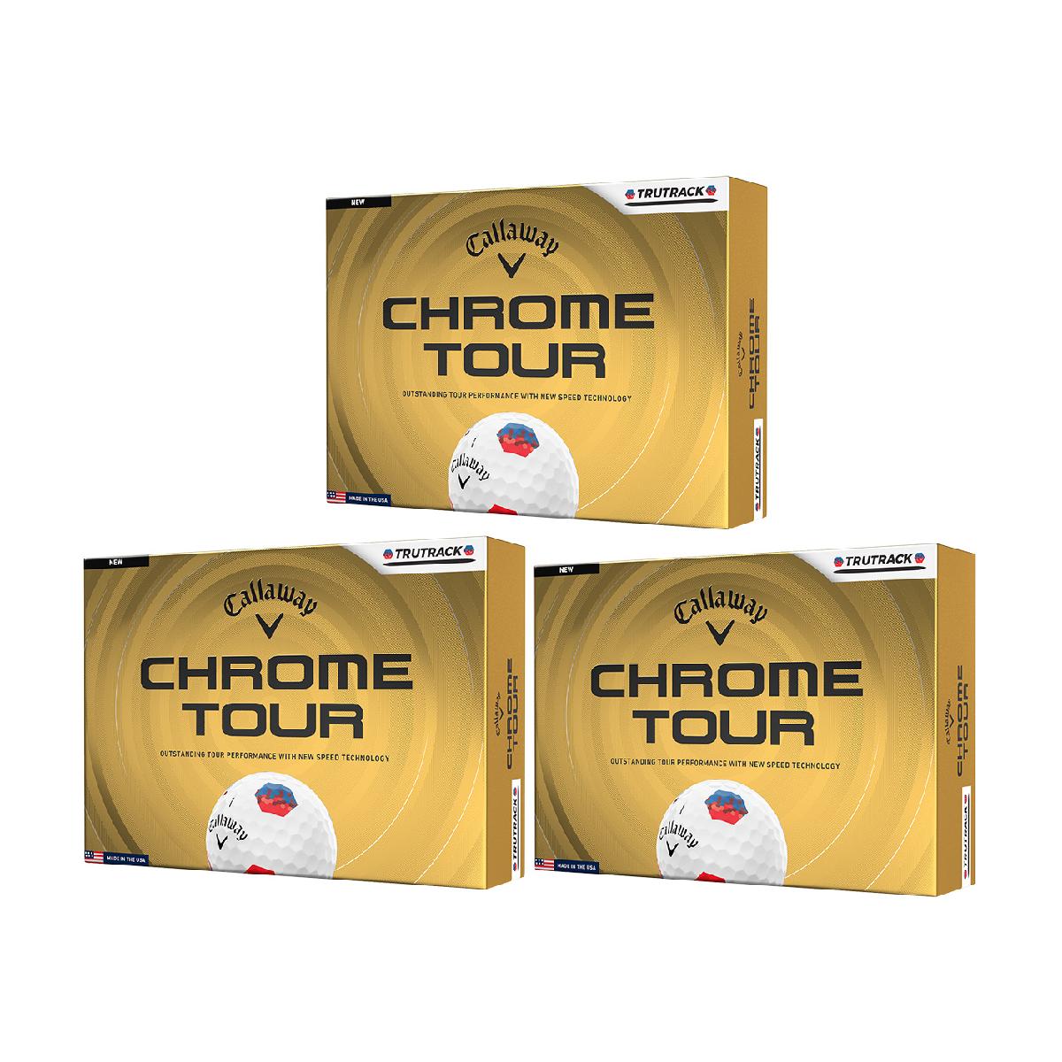 CHROME TOUR TRUTRACK 3ダースセットキャロウェイゴルフ / CHROME TOUR商品の特徴更なるボールスピードを手にしたCHROMEシリーズに、転がりがはっきりわかるTRUTRACKテクノロジーが数量限定で登場ボールナンバー1、2、3、4タイプ4ピーススピン少-中フィーリングソフト弾道中弾道適応ヘッドスピード全領域カバー素材ハイパフォーマンス、ツアーウレタンソフトカバーセット内容3ダースセット製造国アメリカシーズン2026年モデルセット品