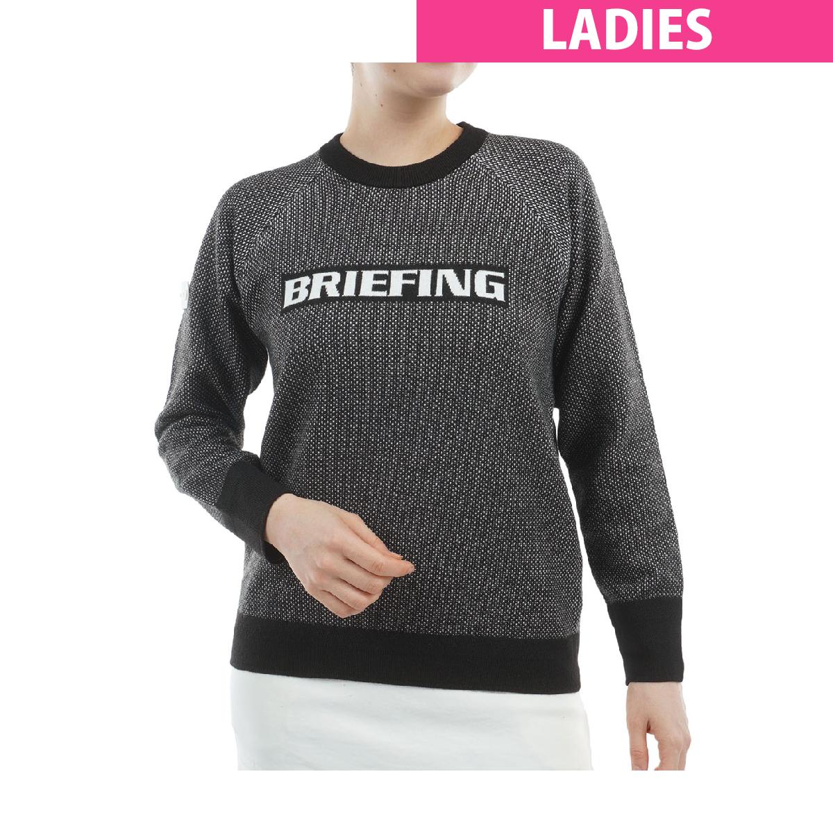 ブリーフィング　BRIEFING　バーズアイ ロゴ クルーネック セーター　レディス