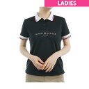 トミー ヒルフィガー ゴルフ TOMMY HILFIGER GOLF フロントロゴ ホワイトカラー半袖ポロシャツ レディス