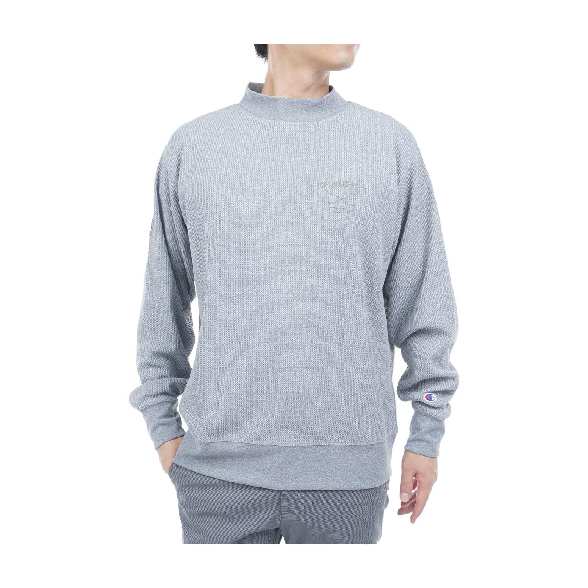 ストレッチ ソフトサーモワッフル 長袖モックネックシャツチャンピオンゴルフ / Champion GOLF商品の特徴環境に配慮されたリサイクルポリエステル100％で、軽量でソフトな肌触りのワッフル素材を使用した長袖モックネックシャツです。優れた保温性に加え、吸汗速乾機能、UVカット機能(UPF50+)も備えています。襟、袖口、裾はリブ仕様。袖口はグリップ回りをすっきりさせたデザインで、首に沿うように作り込んだ襟はストレッチ性があり、プレー時も快適な着心地をキープ。身幅、肩幅にゆとりを持たせたリラックスフィットにより、着慣れた感覚で着用できる程良いフィット感が特長。薄手の裾はスウェットシャツのようにタックアウトして通気性を確保することもできます。左胸には「CHAMPION(チャンピオン)」とゴルフクラブをクロスさせたイラスト、「GOLF(ゴルフ)」を組み合わせたグラフィックを刺繍し、右袖にはアメリカ国旗をモチーフにしたワッペンを付けています。素材本体：ポリエステル100％／リブ部分：ポリエステル95％、ポリウレタン5％機能保温、UVカット、速乾サイズバリエーションM、L、XL対象メンズ製造国中国シーズン2026年秋冬モデル【メーカー公表推奨サイズ】(cm)M:身長167-173、胸囲89-95、ウエスト75-81L:身長172-178、胸囲93-99、ウエスト79-85XL:身長177-183、胸囲97-103、ウエスト83-89【GDO計測実寸値】(cm)M:着丈66、ゆき丈84.5、身幅56.5L:着丈68、ゆき丈87.5、身幅58XL:着丈70、ゆき丈91、身幅60※伸縮素材やデザインによってメーカー公表推奨サイズより実寸値が小さい場合がございます。※実際に採寸した数値を掲載しております。商品タグにはメーカー推奨サイズ（想定しているボディサイズ）が記載されており、実寸とは異なりますのでご注意ください。【実寸計測箇所】着丈 ：後ろ襟ぐり（襟の付け根）中央から後身頃裾口までの長さゆき丈：後ろ襟ぐり（襟の付け根）中央から肩先を通り袖口までの長さ身幅 ：脇部袖の付け根左右両端の長さウエスト(A)：履き口左右両端の長さを2倍ウエスト(B)：内股合わせ（※）から股上前面へ20cmの地点の左右両端の長さを2倍ヒップ ：内股合わせ（※）から股上前面へ15cmの地点の左右両端の長さを2倍股上 ：内股合わせ（※）から履き口上端までの長さ股下 ：内股合わせ（※）から内股の縫い目に沿った裾口までの長さわたり幅 ：内股合わせ（※）から水平方向に外側へ端まで結んだ長さ(※)パンツの股部分の左右の分かれ目の起点※GDO独自の採寸方法により計測を行っておりますため、多少の誤差が生じる場合がございます。fwnew