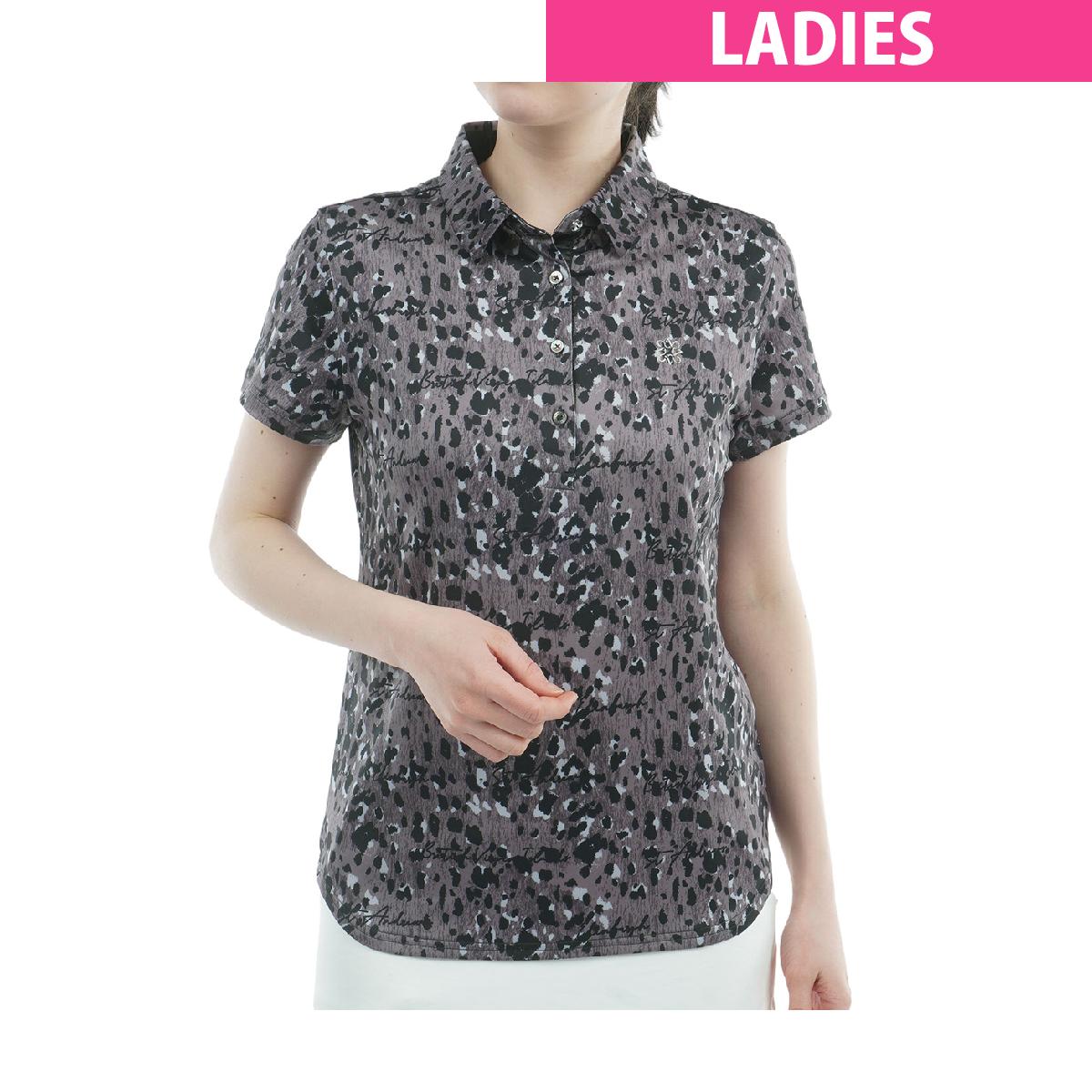 セント・アンドリュース St ANDREWS マリンシールプリント半袖ポロシャツ レディス