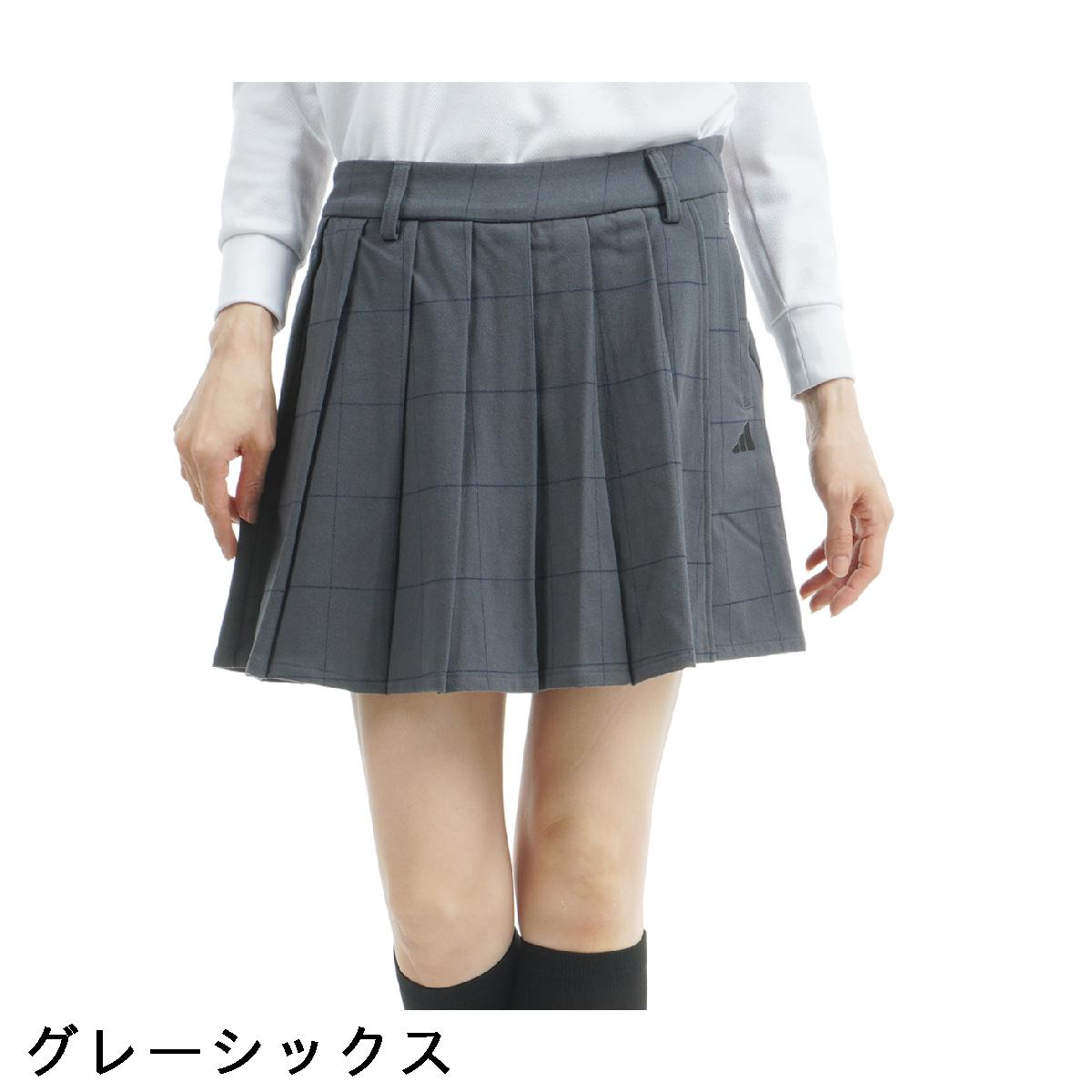 アディダス　Adidas　ストレッチ テクスチャード チェック プリーツスカートライク ショートパンツ　レディス